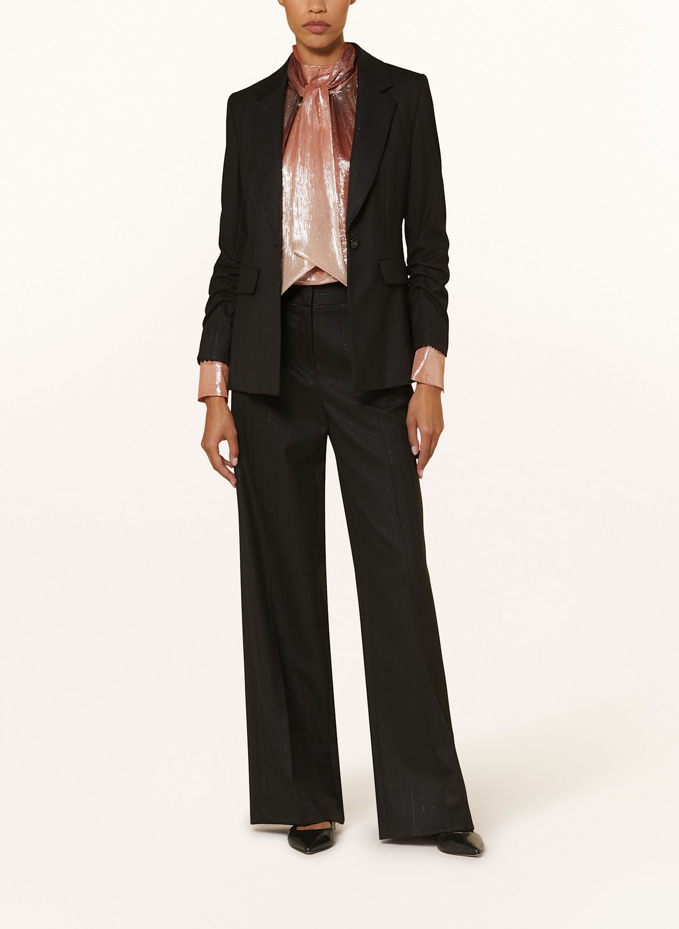 LUISA CERANO Blazer mit Glitzergarn: SCHWARZ