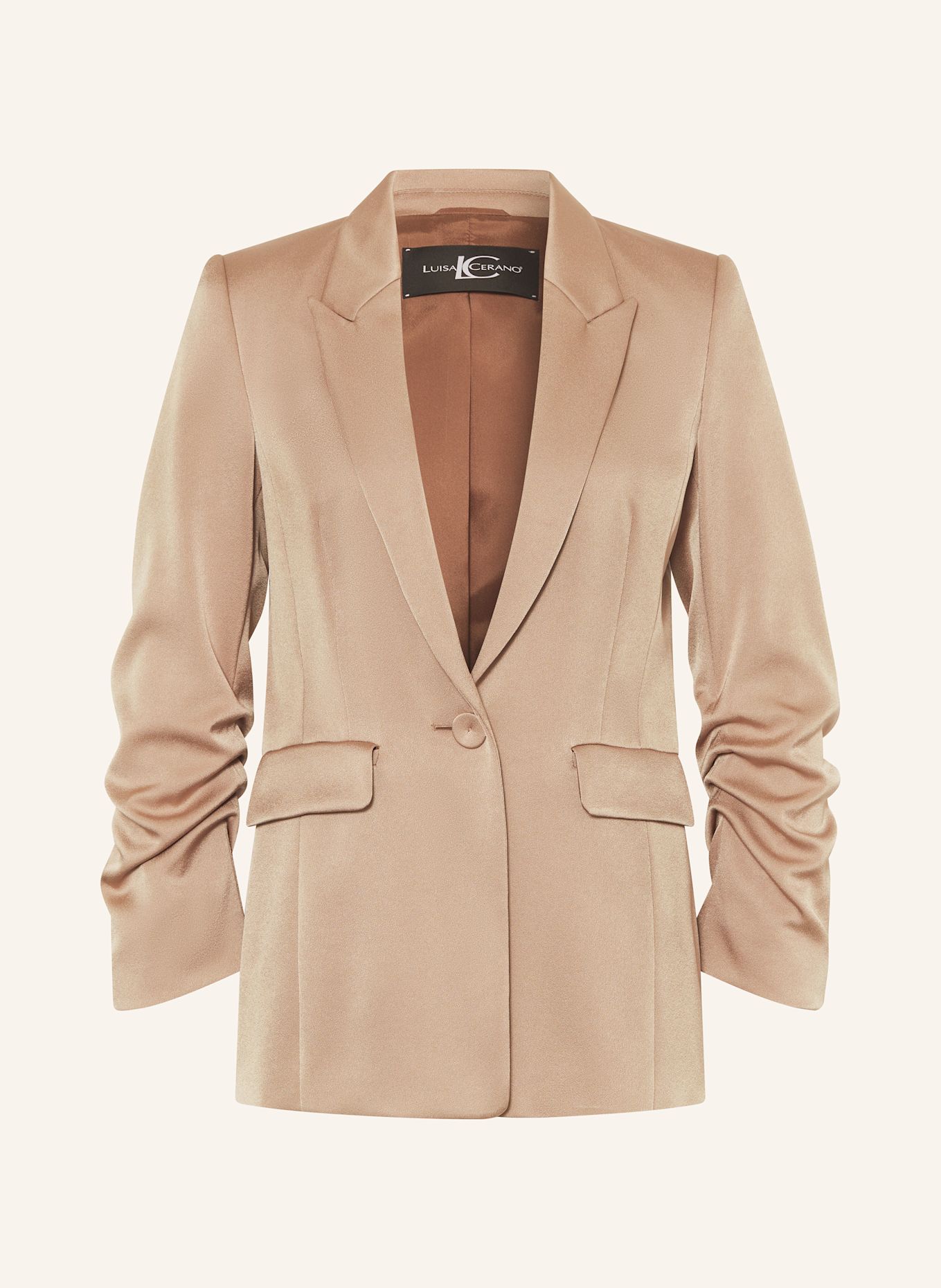LUISA CERANO Satin blazer: BEIGE