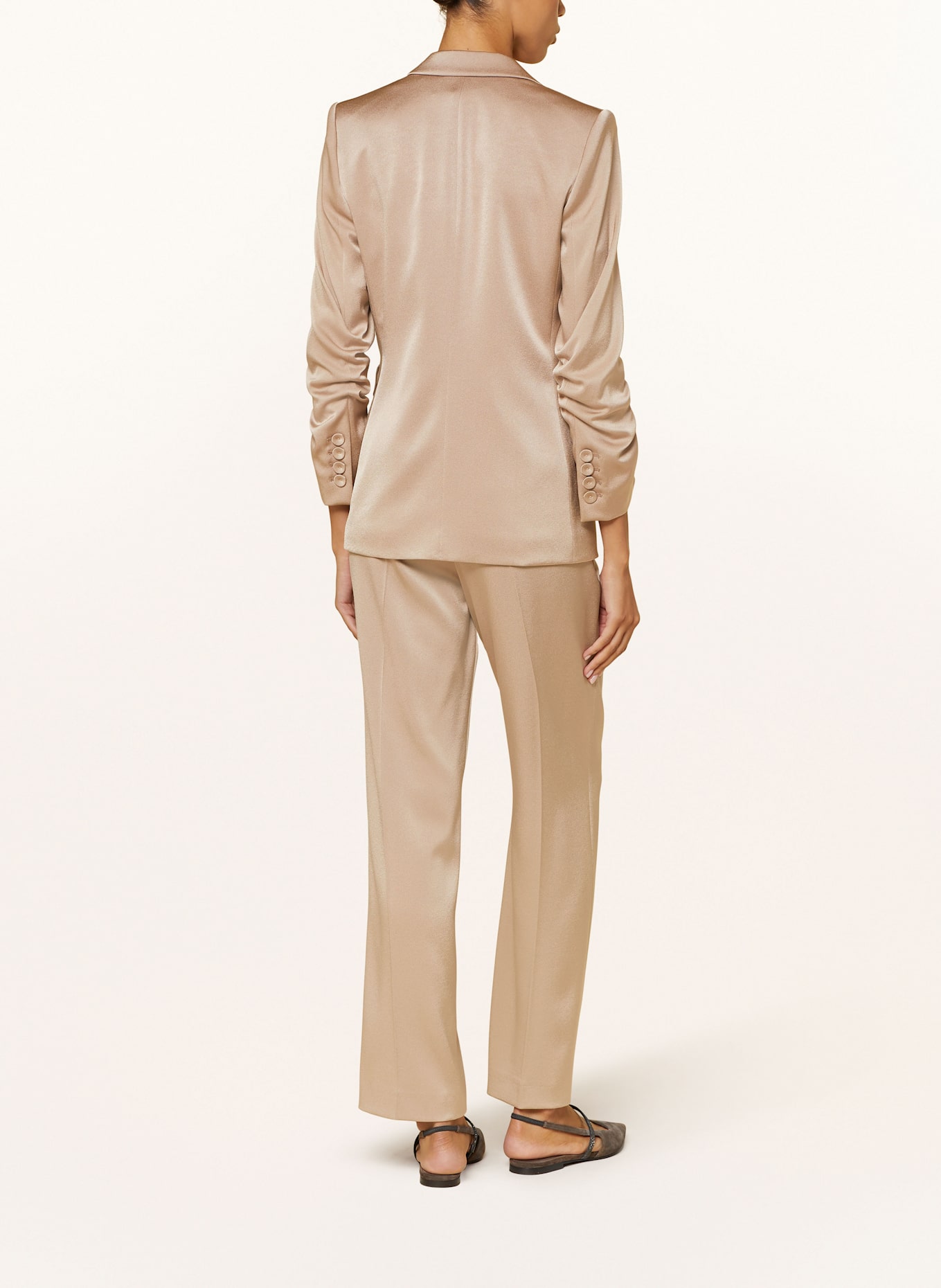 LUISA CERANO Satin blazer: BEIGE