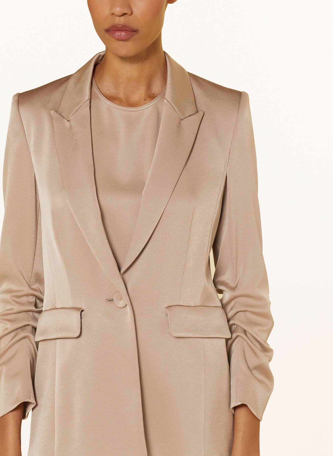 LUISA CERANO Satin blazer: BEIGE