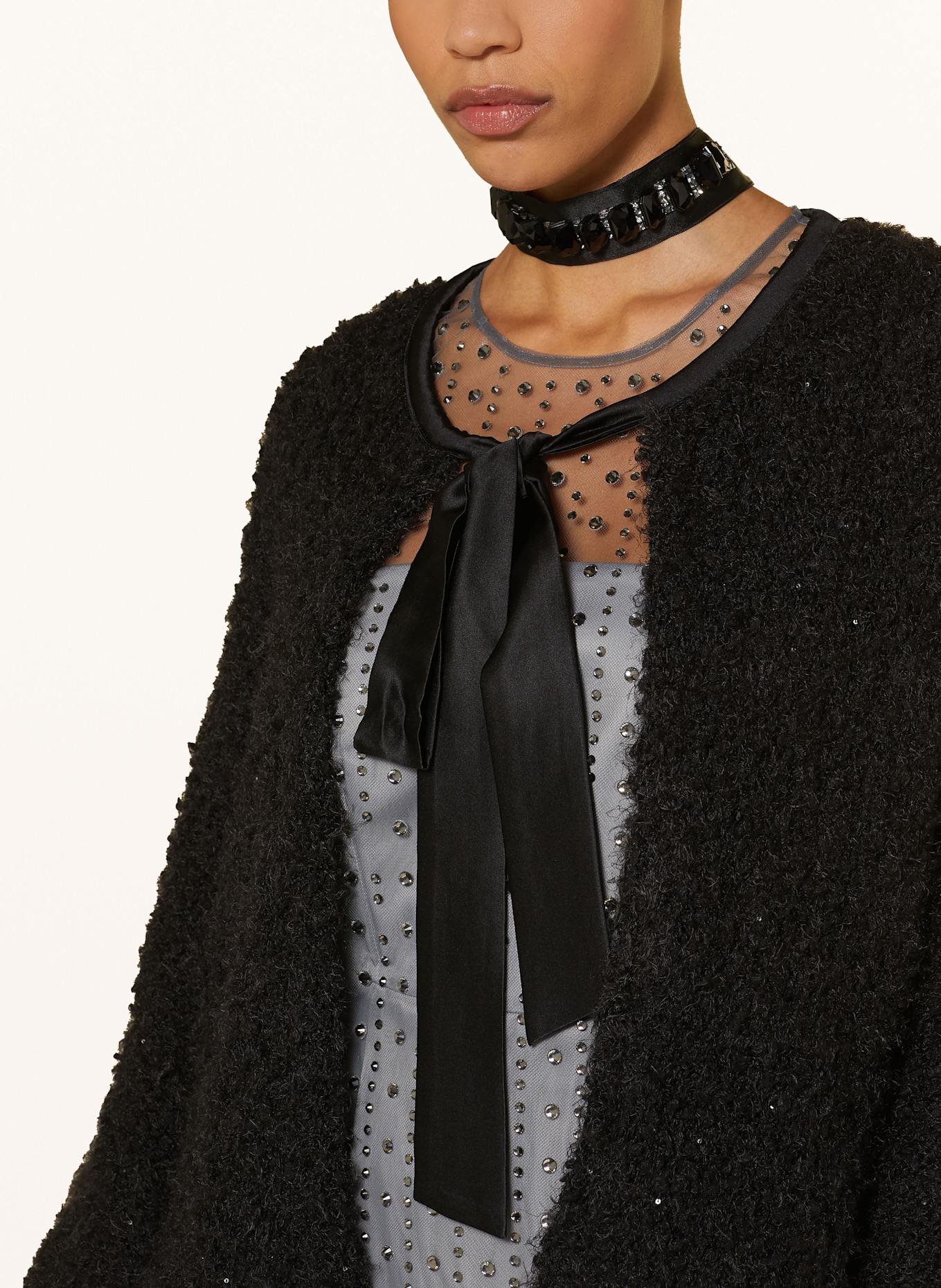 LUISA CERANO Úpletový kardigan s flitry: ČERNÁ