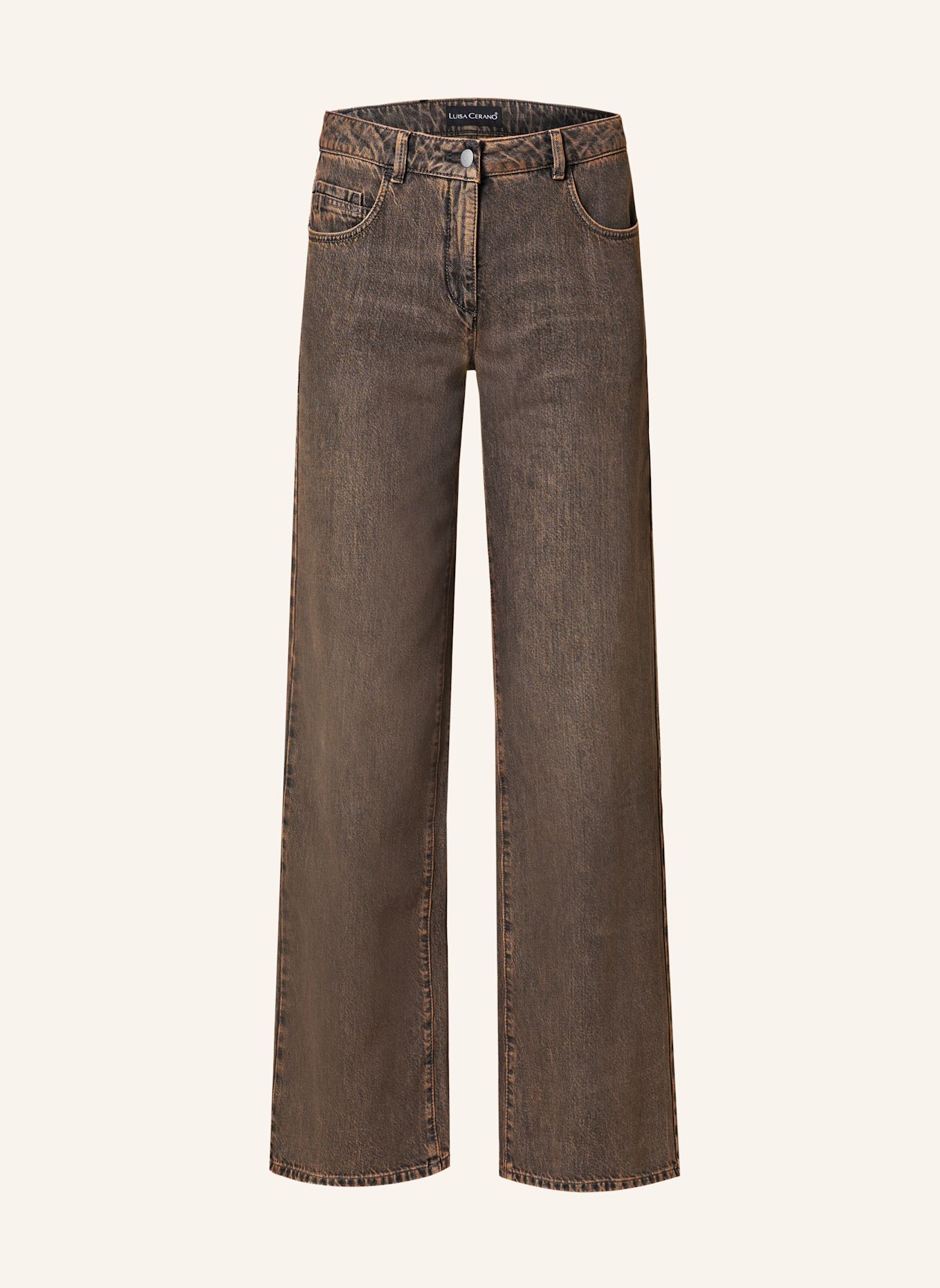 LUISA CERANO Straight Jeans: BLAU/ BRAUN