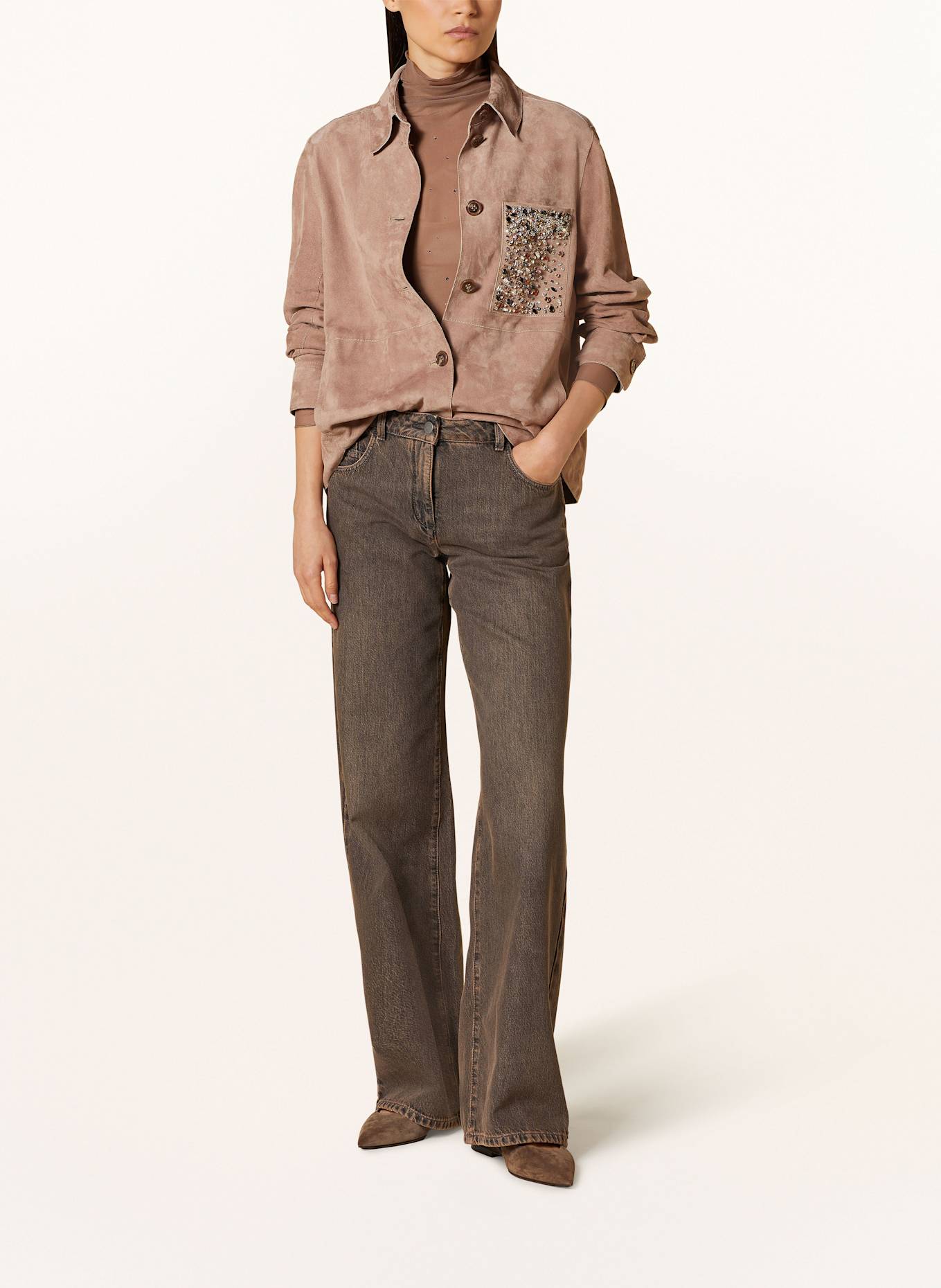 LUISA CERANO Straight Jeans: BLAU/ BRAUN