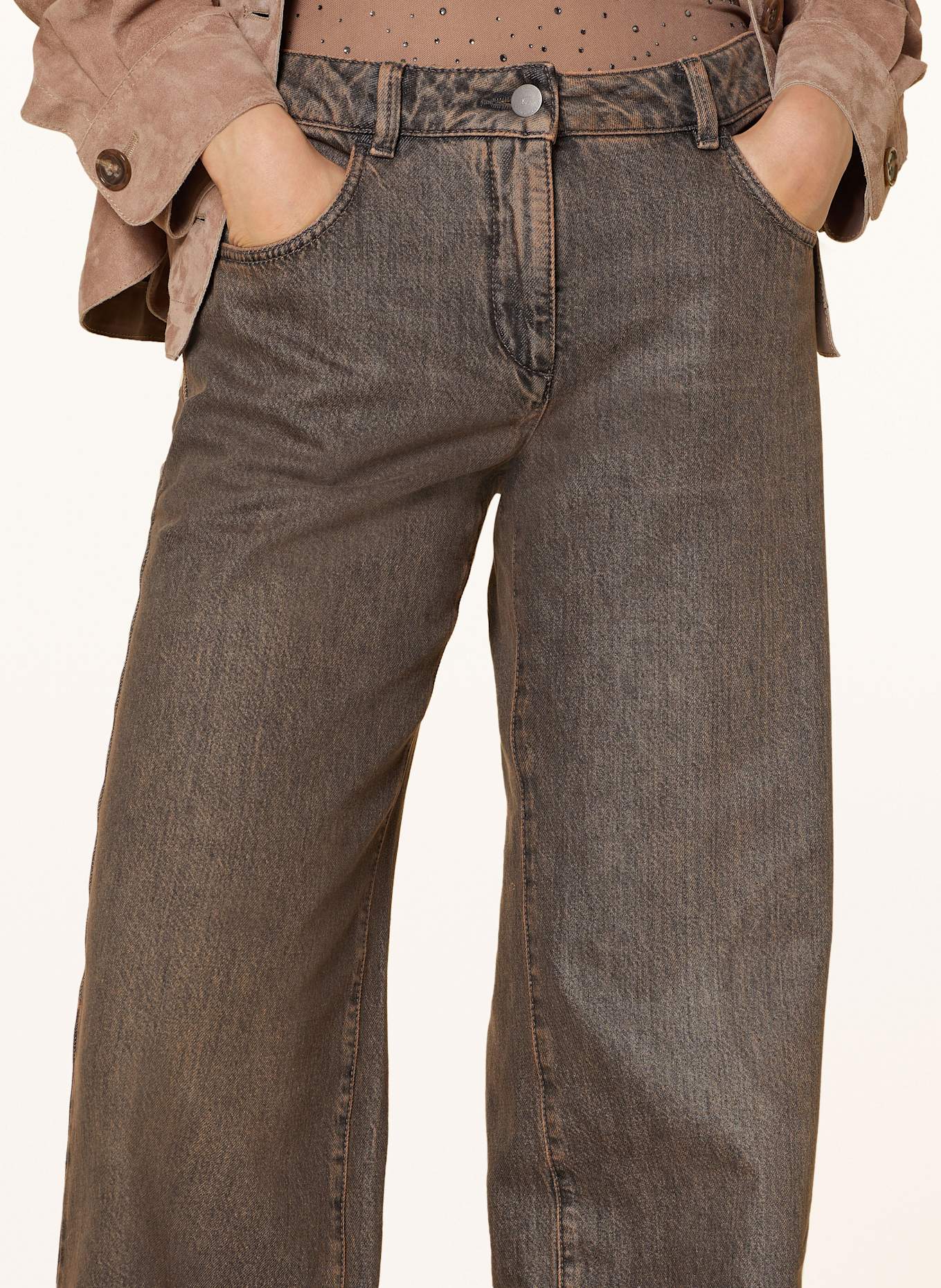 LUISA CERANO Straight Jeans: BLAU/ BRAUN