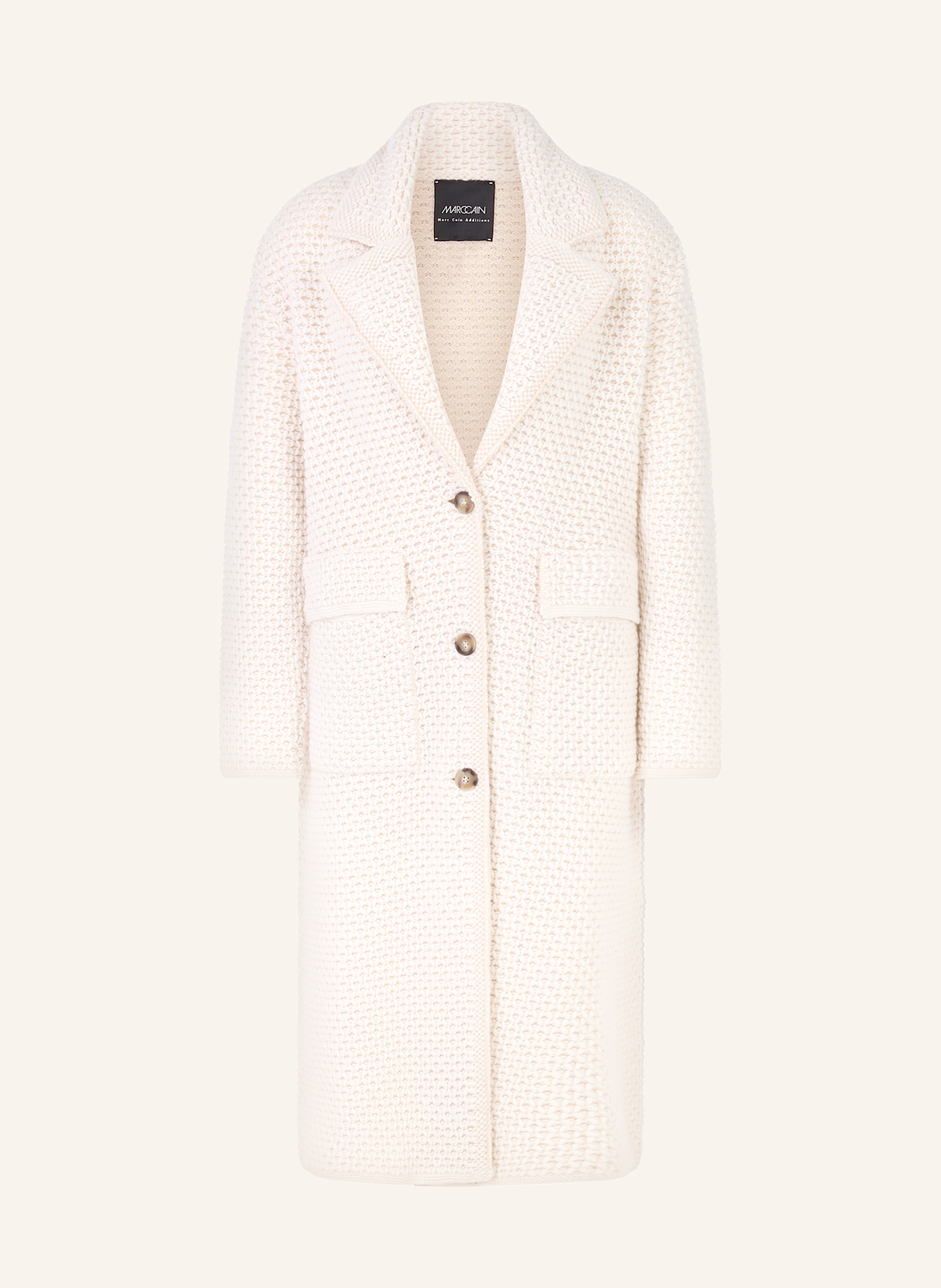 MARC CAIN Strickmantel mit Cashmere: ECRU