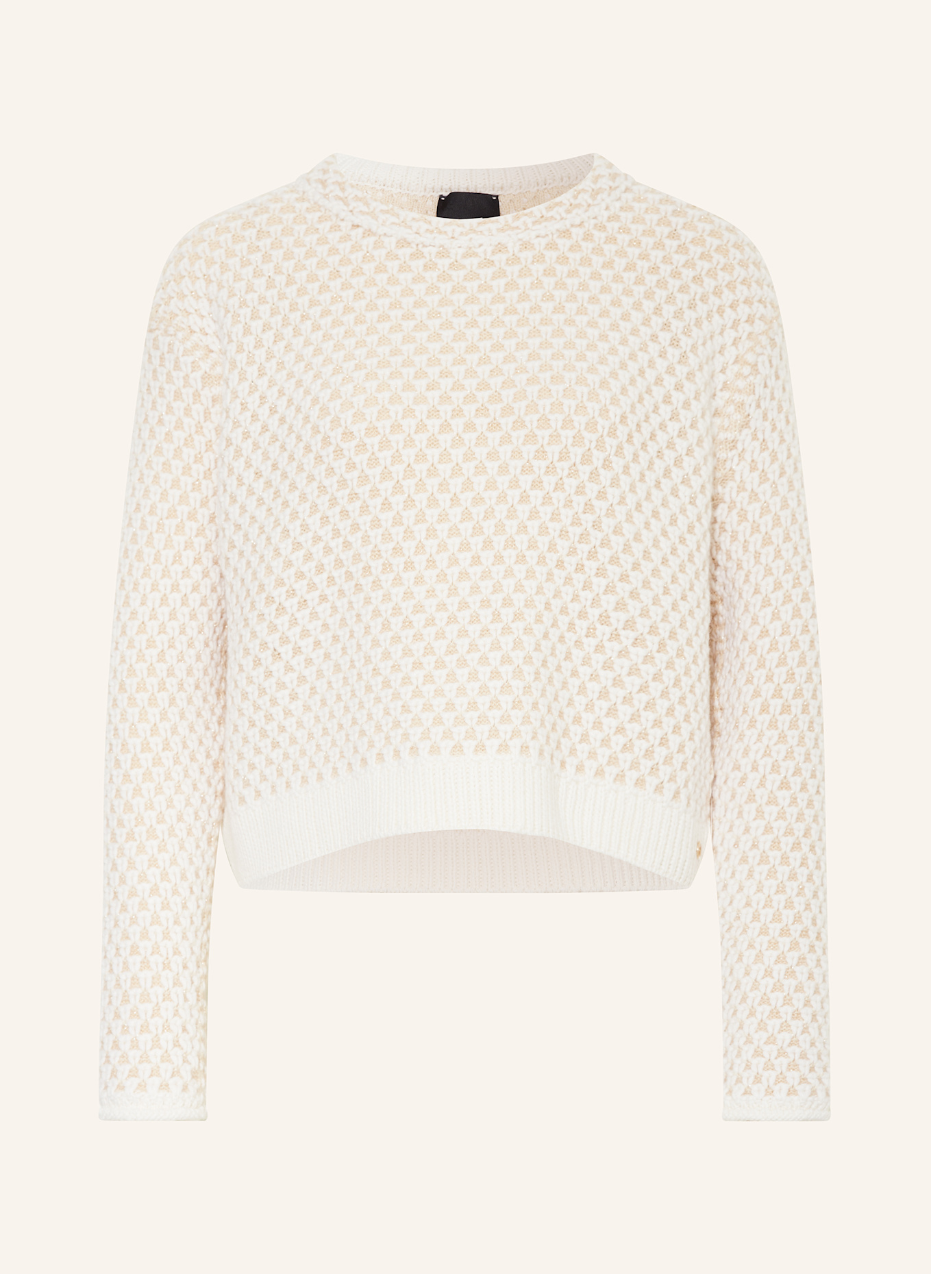 MARC CAIN Pullover mit Glitzergarn: ECRU