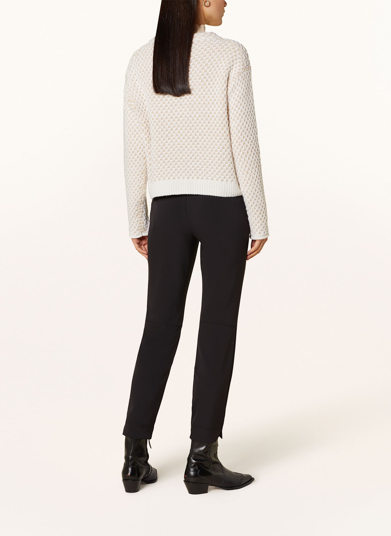 MARC CAIN Pullover mit Glitzergarn: ECRU