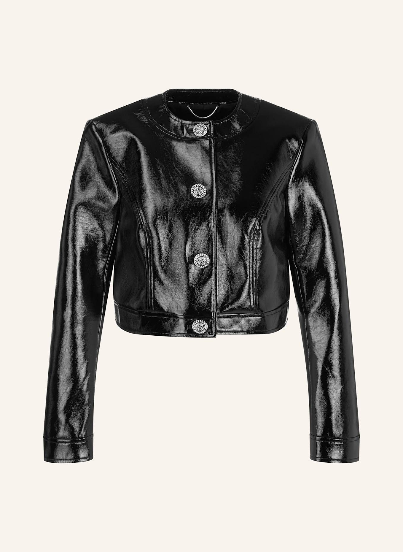 MARC CAIN Cropped-Jacke in Lederoptik: 900 BLACK
