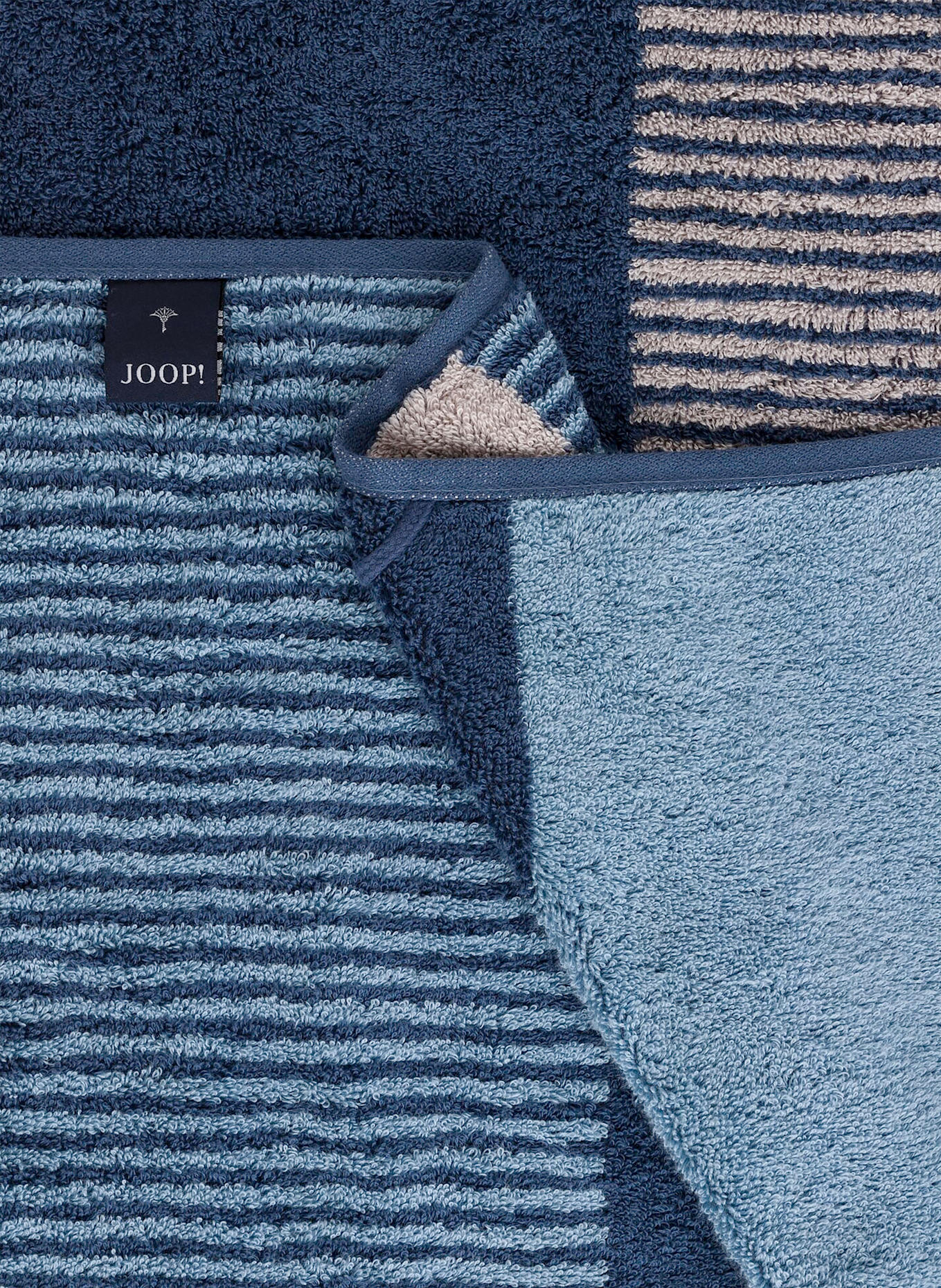 JOOP! Duschtuch JOOP! DEVIDED: DUNKELBLAU / HELLBLAU