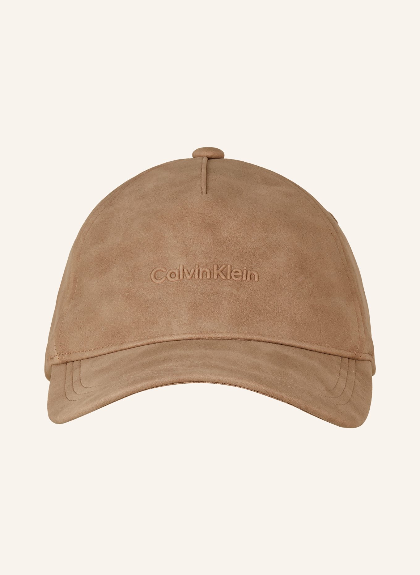 Calvin Klein Cap in Lederoptik: TAUPE