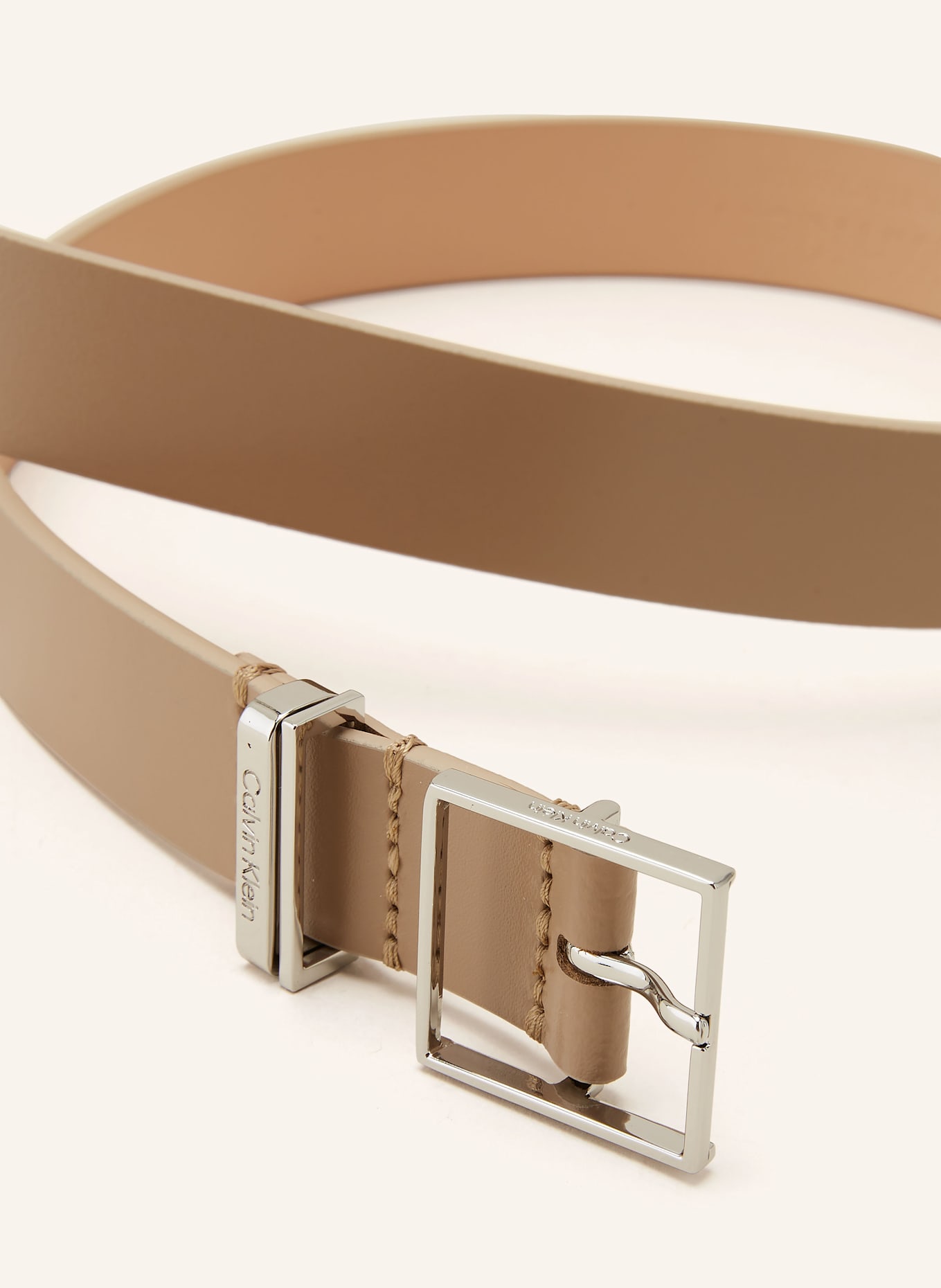 Calvin Klein Leather belt in beige