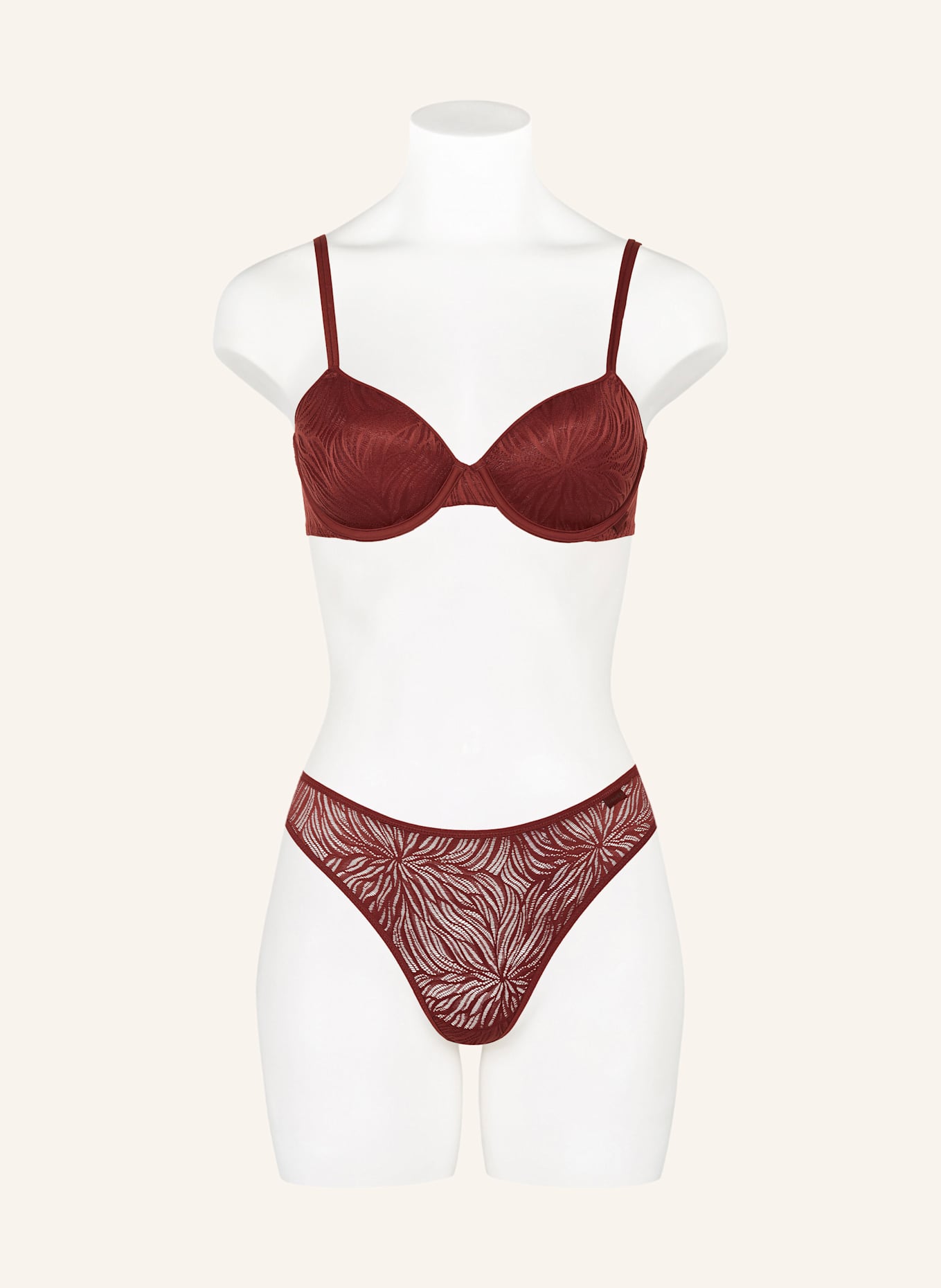 Calvin Klein String SHEER MARQUISETT: DUNKELROT