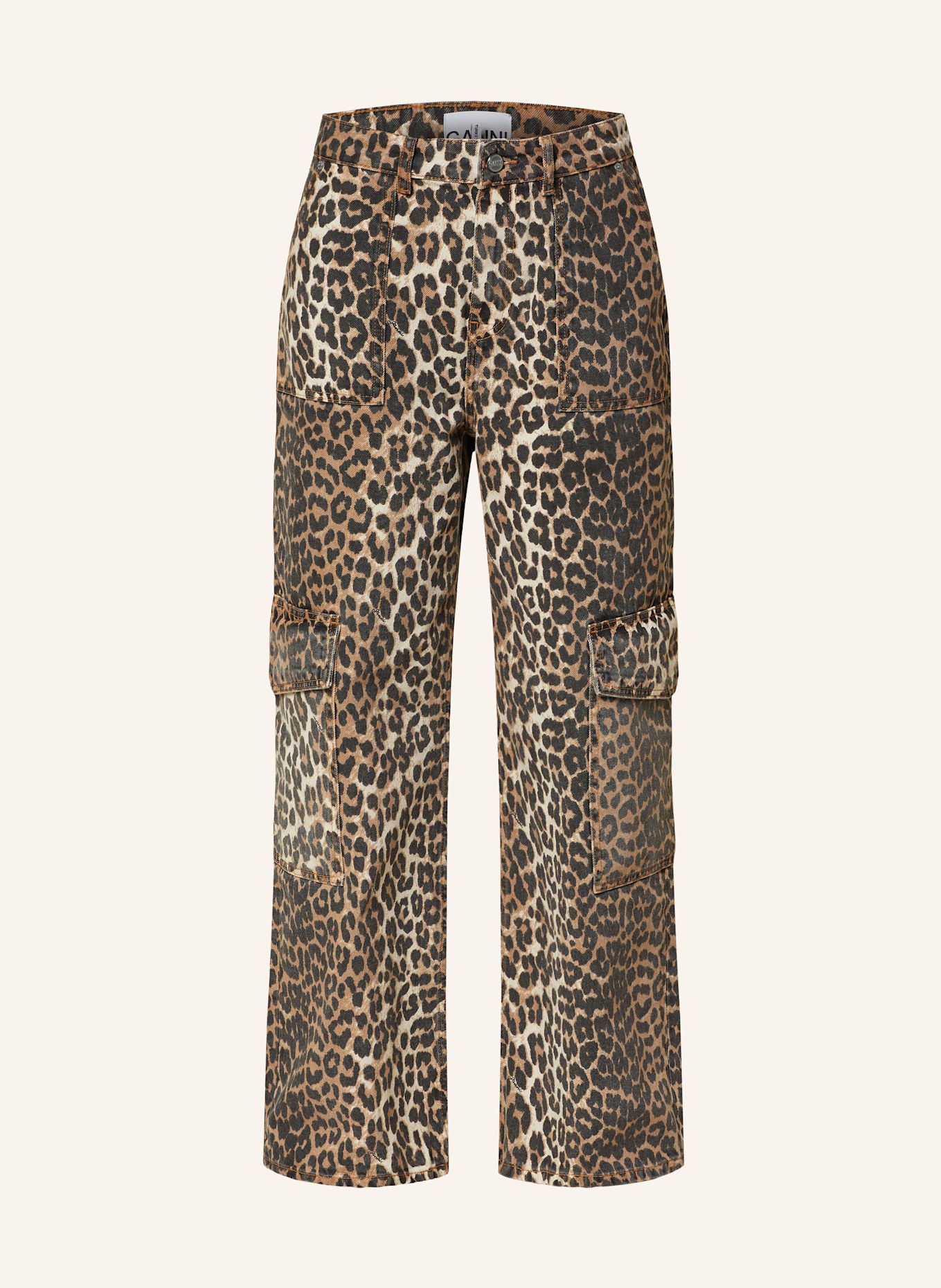 GANNI Cargo jeans ANGI, Color: BROWN/ BLACK/ ECRU (Image 1)