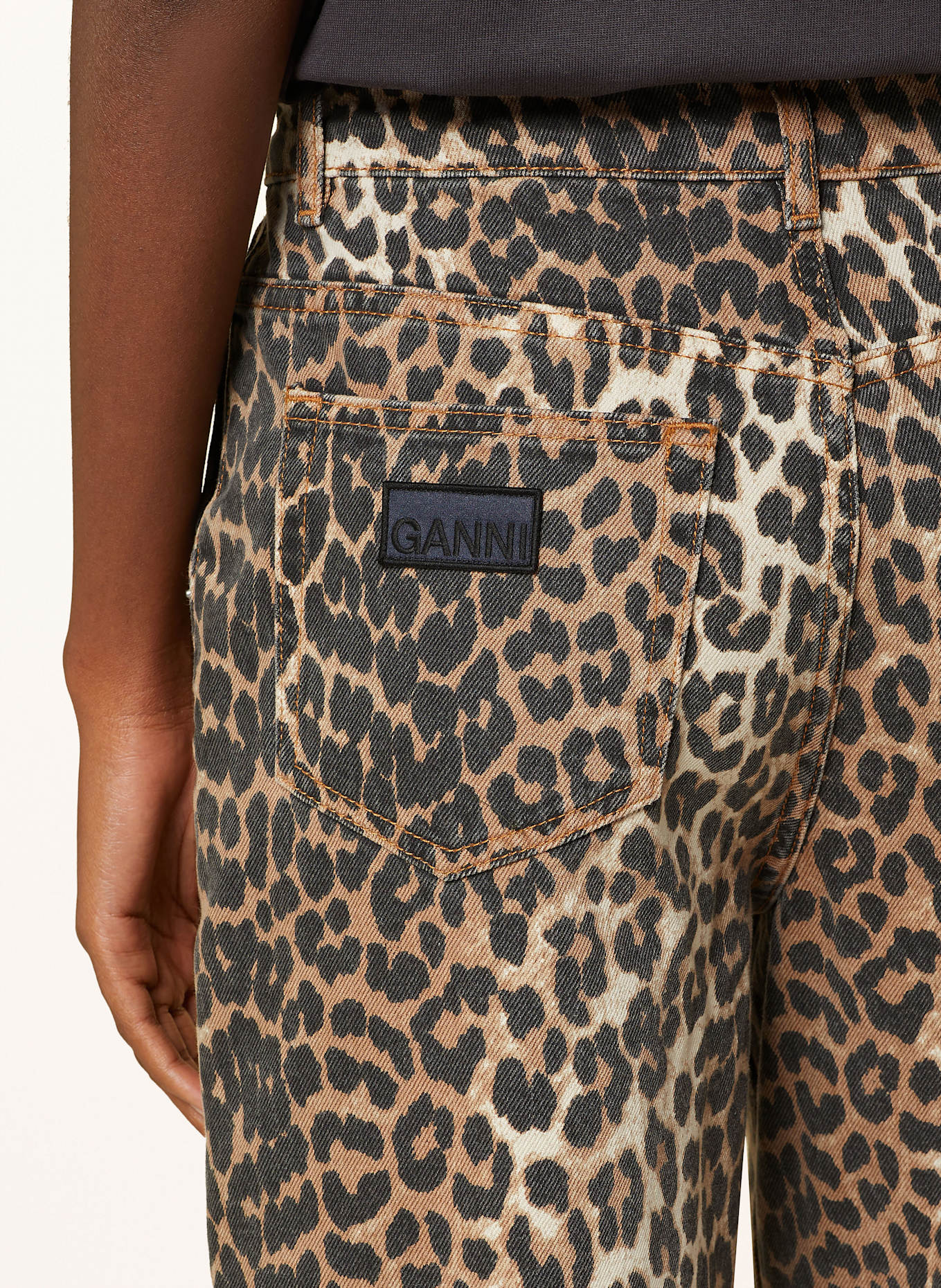 GANNI Cargo jeans ANGI, Color: BROWN/ BLACK/ ECRU (Image 6)