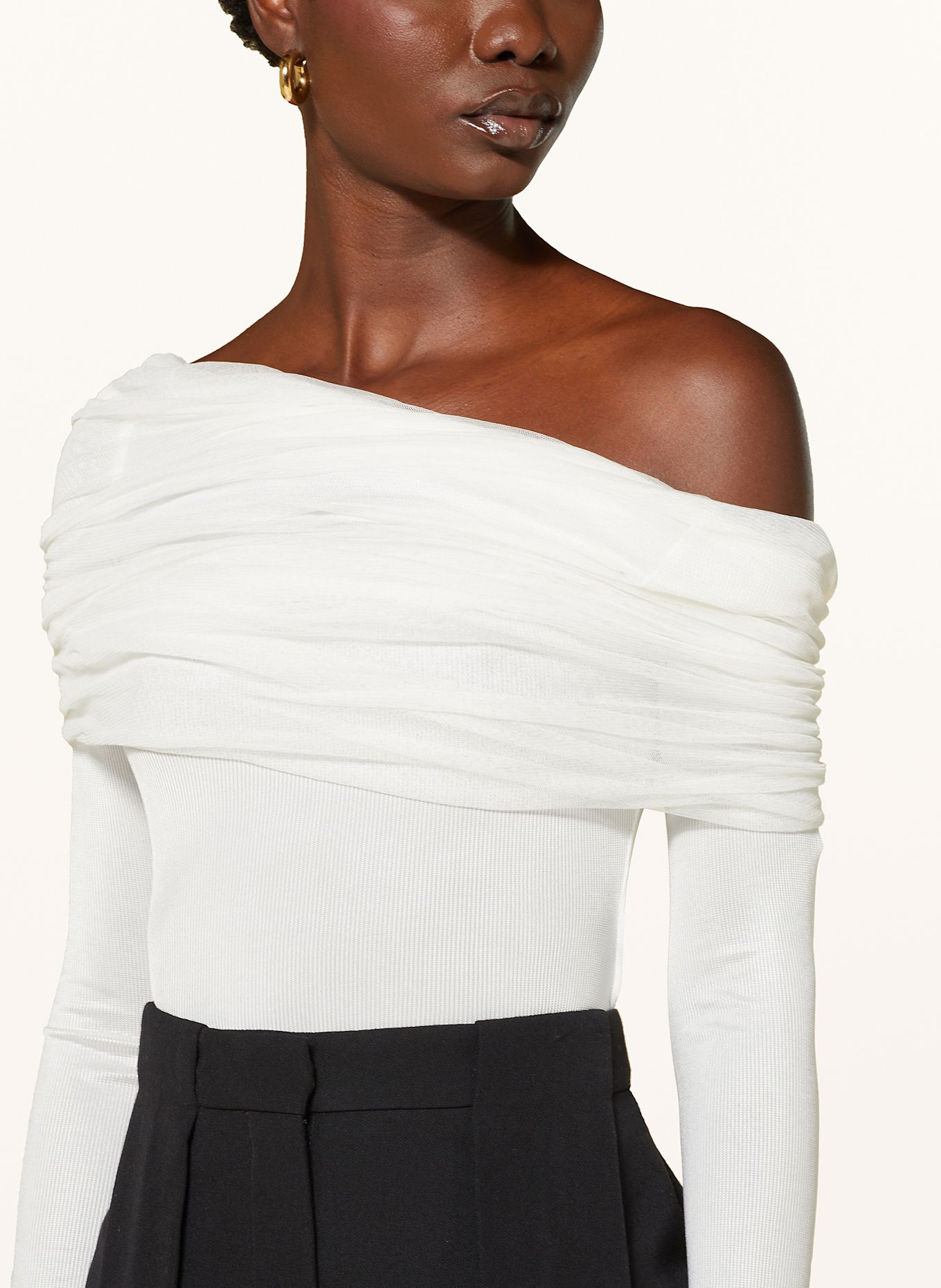 CHRISTOPHER ESBER One-Shoulder-Shirt SONORA: WEISS
