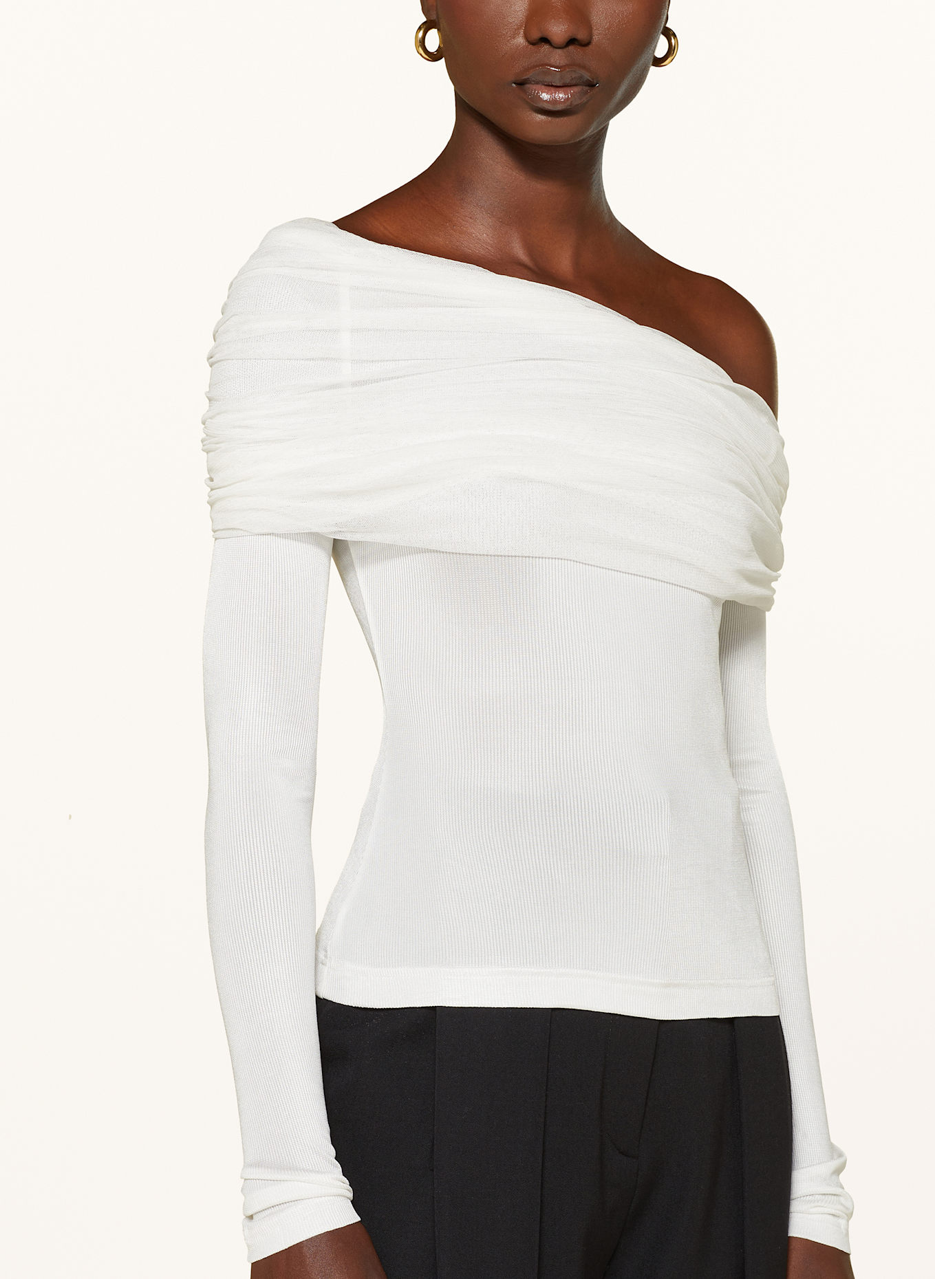 CHRISTOPHER ESBER One-Shoulder-Shirt SONORA: WEISS