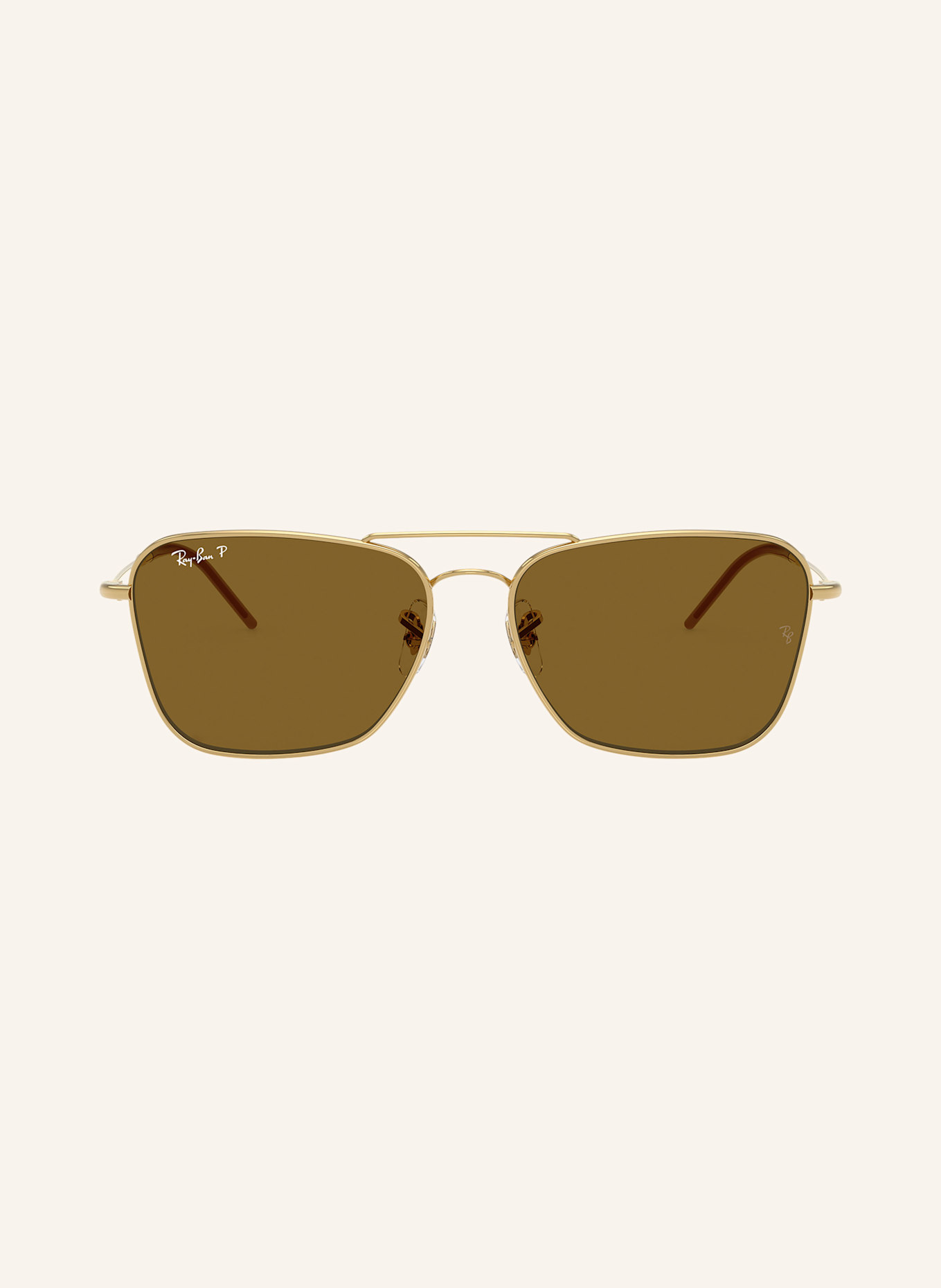 Ray-Ban Sunglasses RBR0102S CARAVAN REVERSE: 001/83 - GOLD/ DARK BROWN POLARIZED