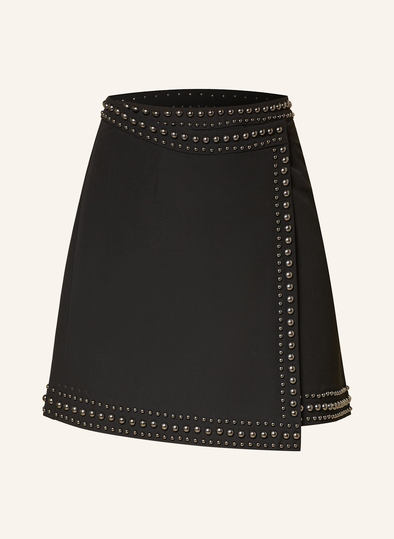 GESTUZ Wrap skirt PHOEBEGZ with rivets: BLACK