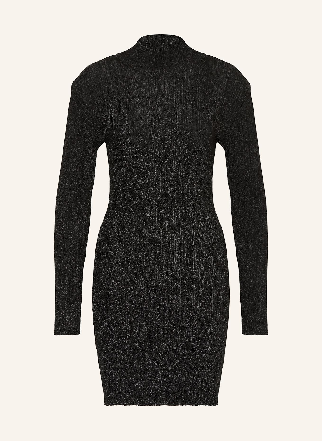 GESTUZ Knit dress SILVI with glitter thread: BLACK