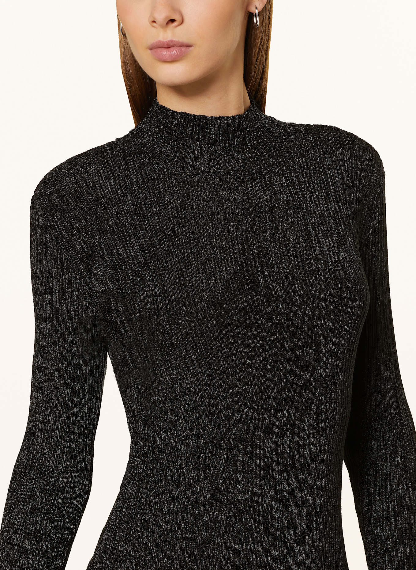GESTUZ Knit dress SILVI with glitter thread: BLACK