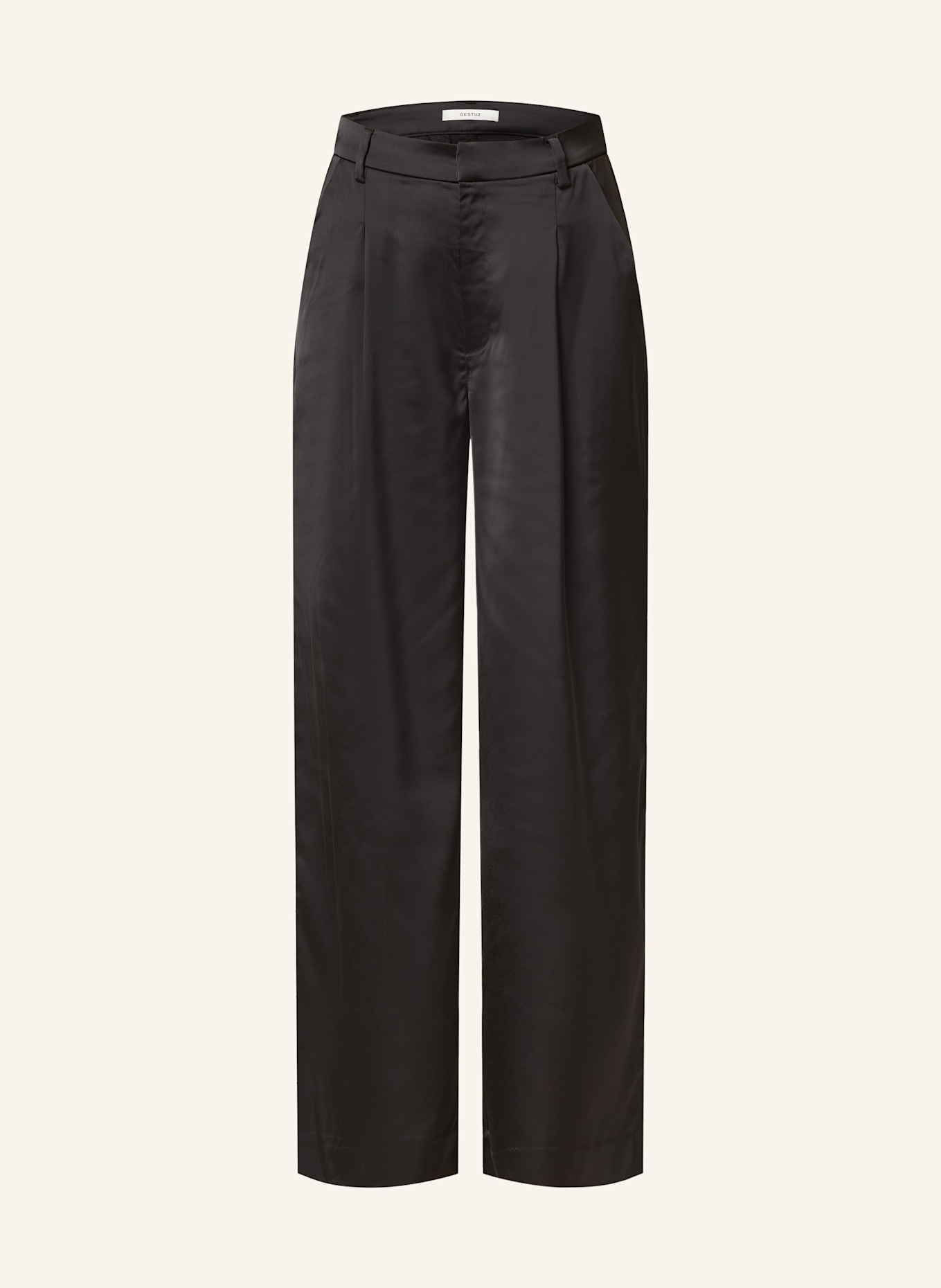 GESTUZ Satin trousers YACMINEGZ: BLACK