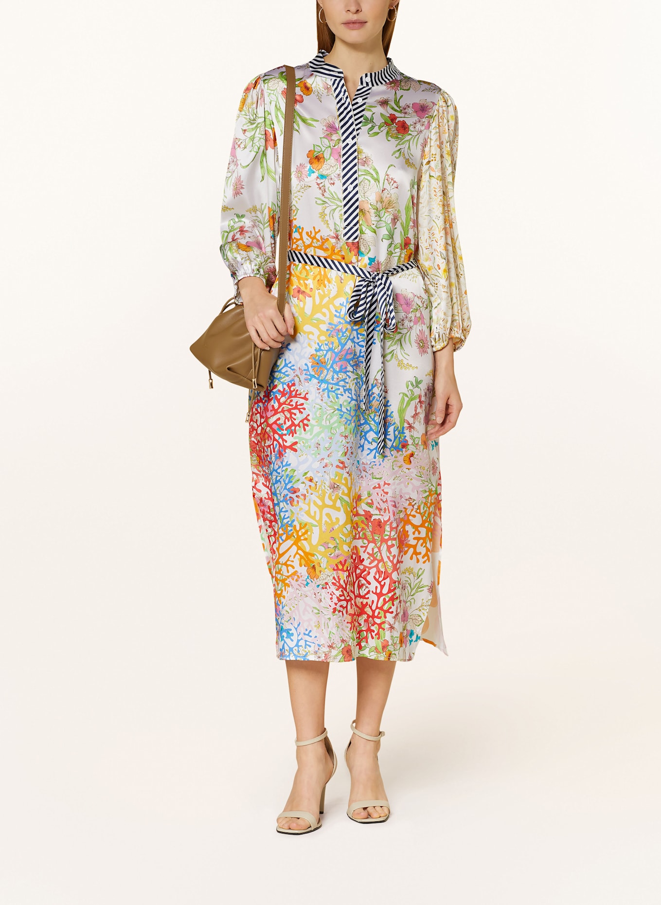 HERZEN'S ANGELEGENHEIT Seidenkleid: GRÜN / ORANGE / LILA