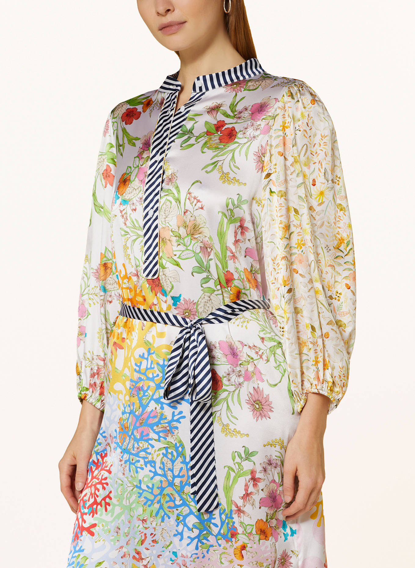 HERZEN'S ANGELEGENHEIT Seidenkleid: GRÜN / ORANGE / LILA