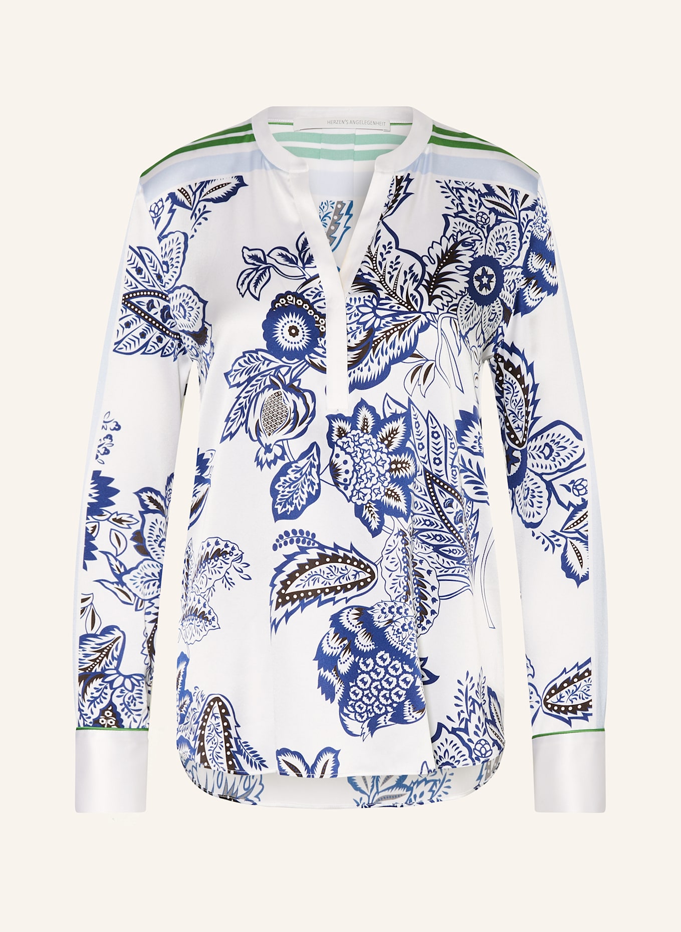 HERZEN'S ANGELEGENHEIT Halenka z hedvábí: MODRÁ / BÍLÁ / ZELENÁ