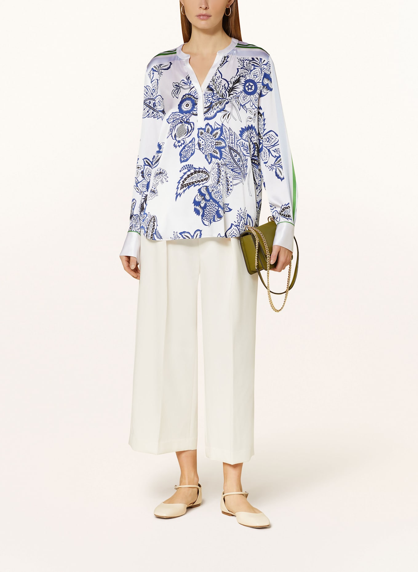 HERZEN'S ANGELEGENHEIT Halenka z hedvábí: MODRÁ / BÍLÁ / ZELENÁ