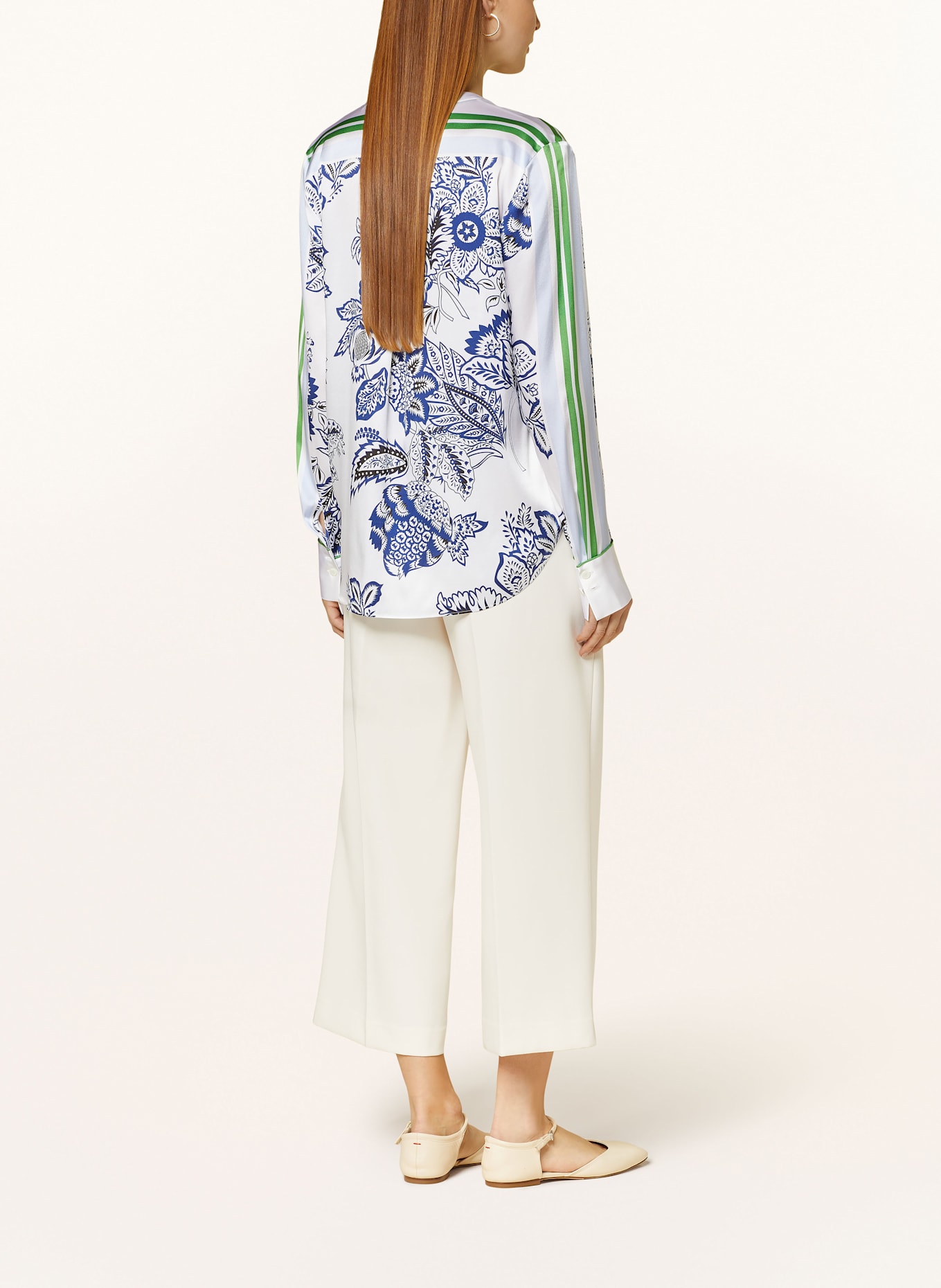 HERZEN'S ANGELEGENHEIT Halenka z hedvábí: MODRÁ / BÍLÁ / ZELENÁ