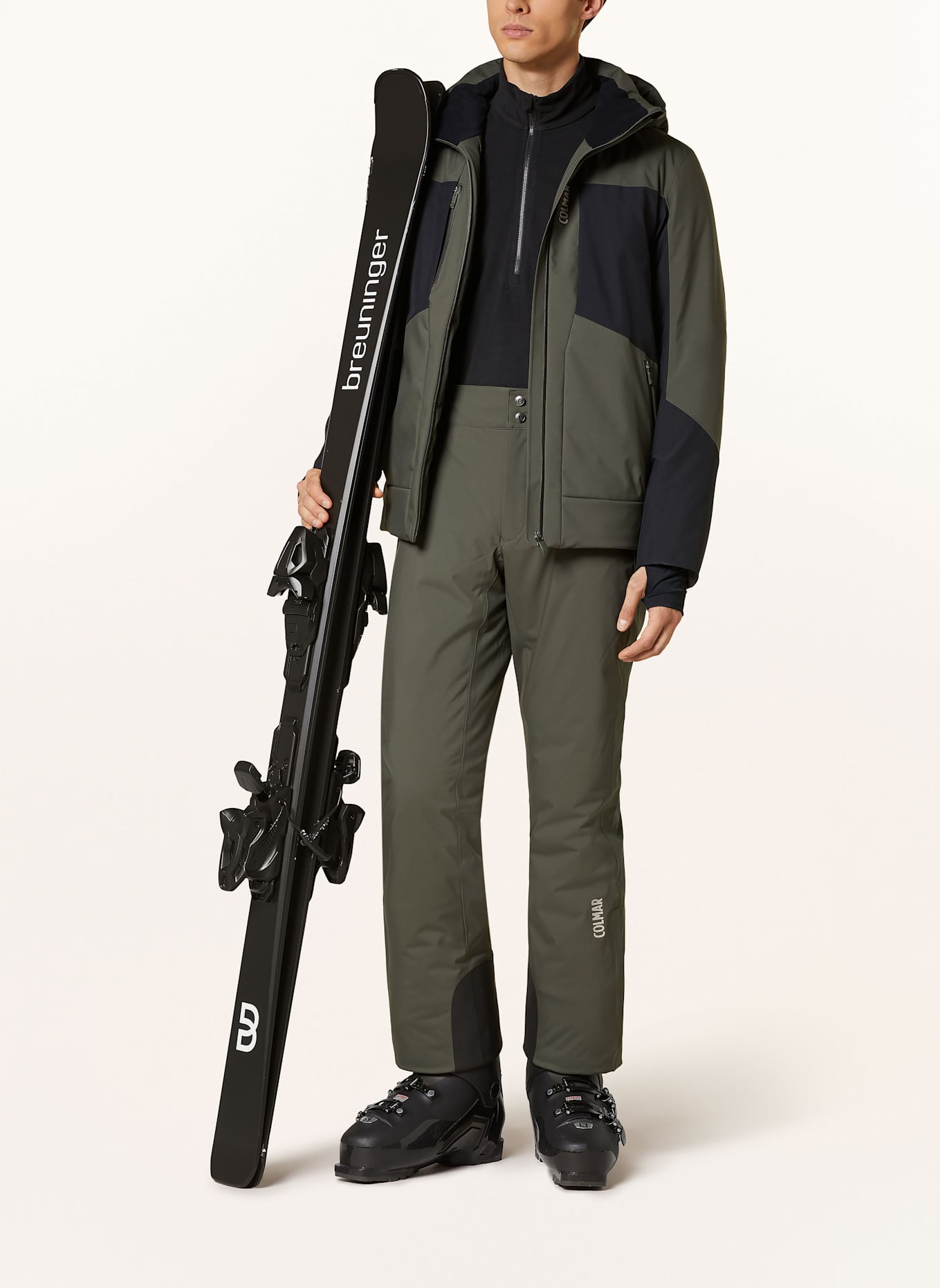 COLMAR Ski jacket in dark green/ black