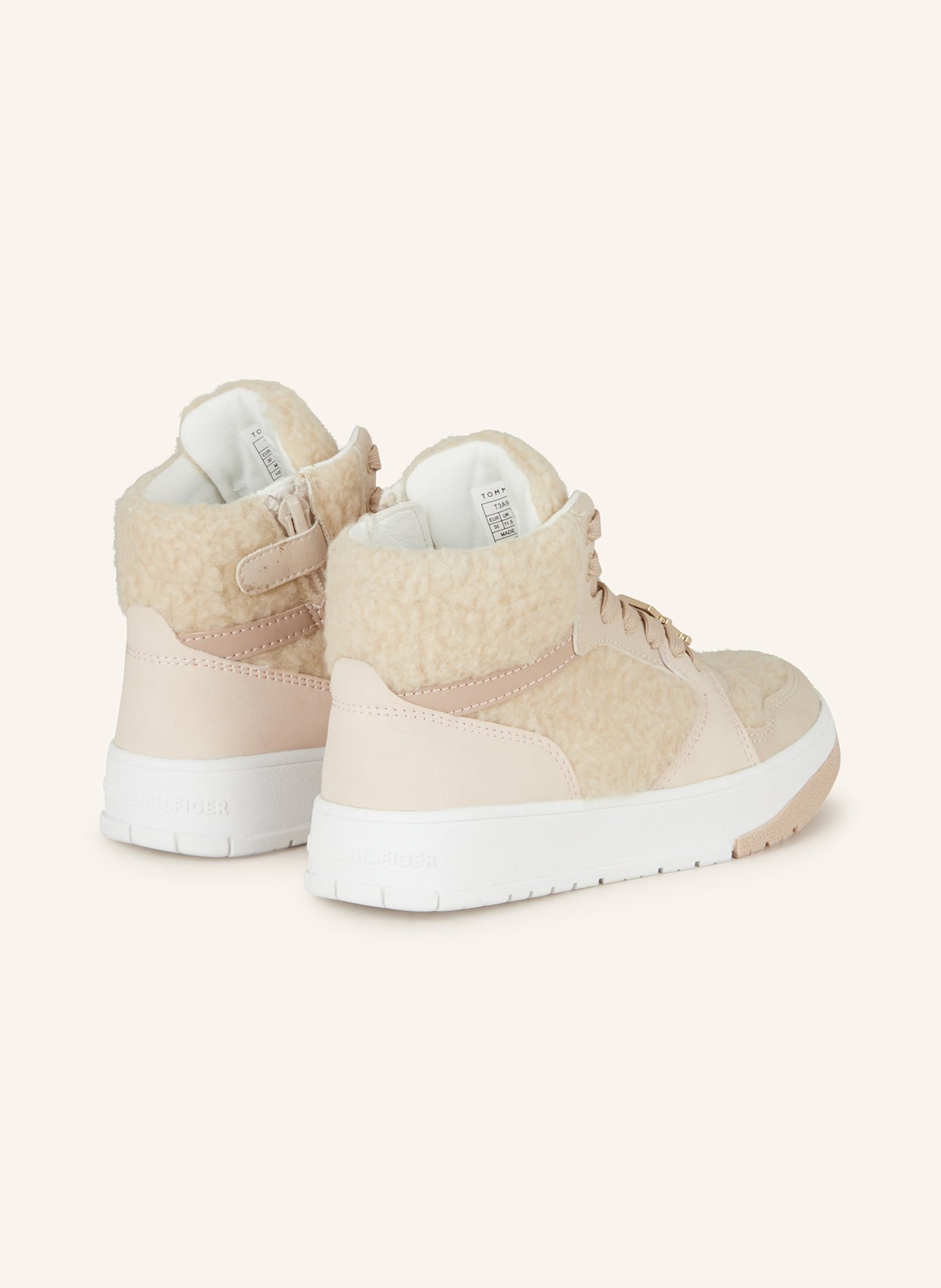 TOMMY HILFIGER Wysokie sneakersy z pluszowym materiałem, Kolor: BEŻOWY/ CIELISTY (Obrazek 2)