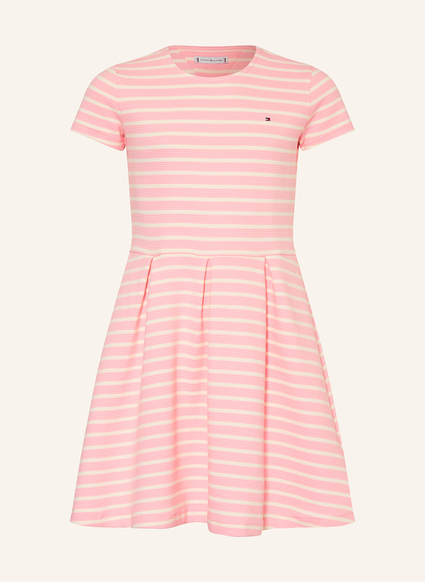 TOMMY HILFIGER Jerseykleid: ROSA/ WEISS