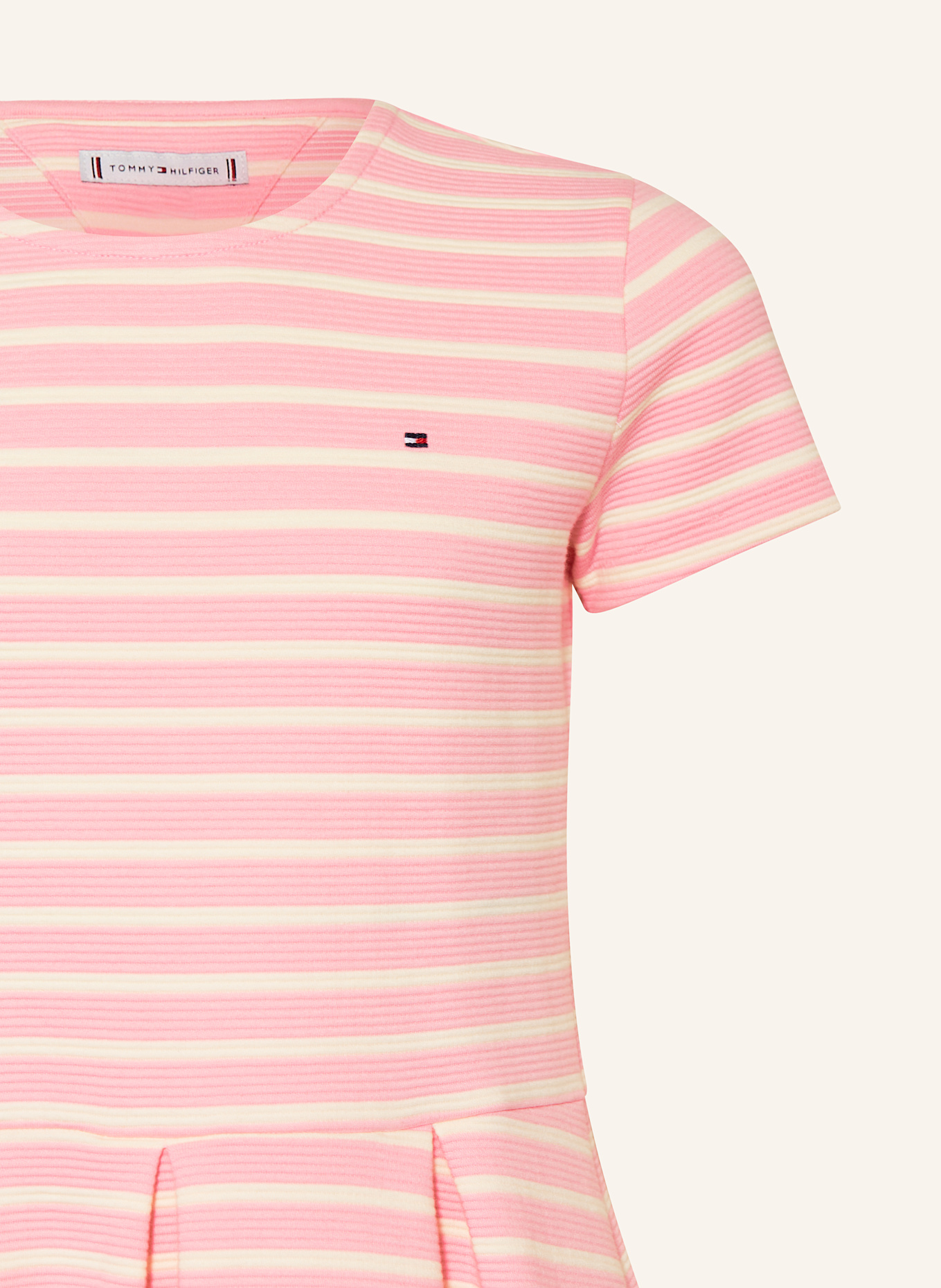 TOMMY HILFIGER Jerseykleid: ROSA/ WEISS