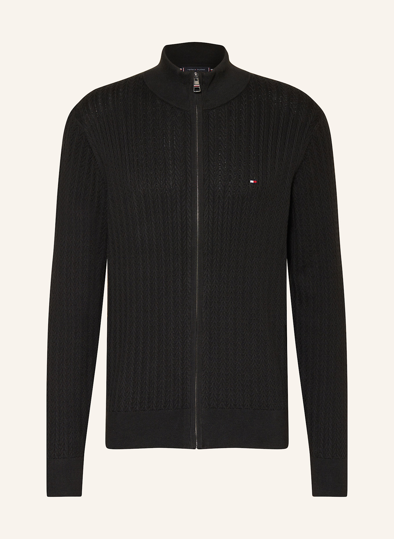 TOMMY HILFIGER Strickjacke: SCHWARZ