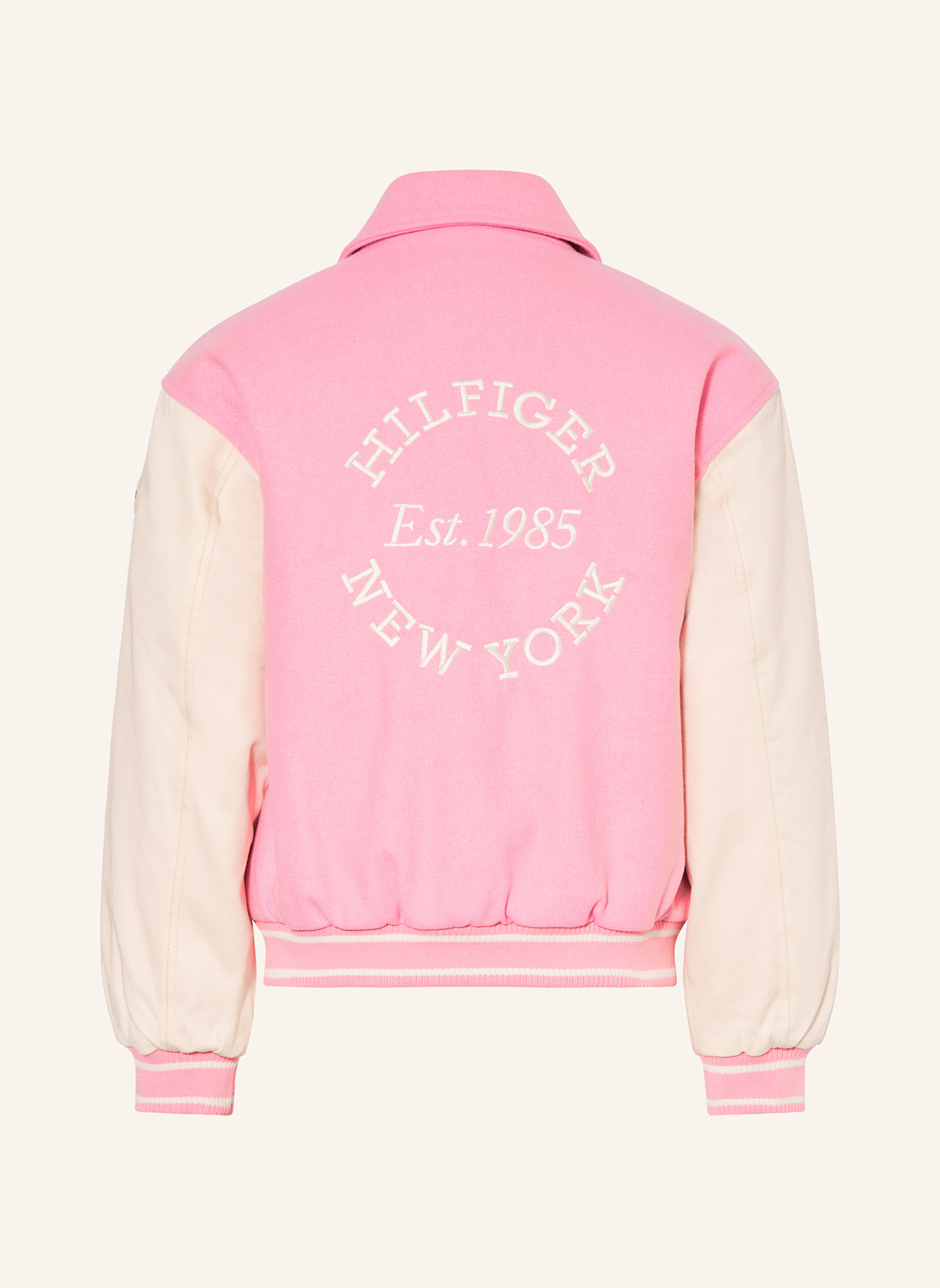 TOMMY HILFIGER College jacket in pink/ ecru