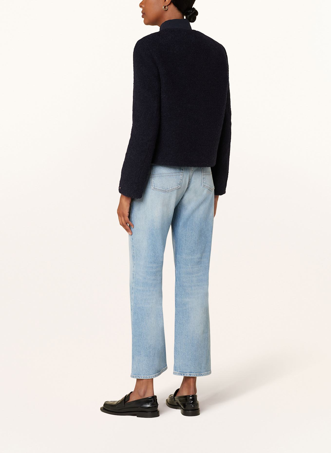 TOMMY HILFIGER Kastenjacke aus Bouclé: DUNKELBLAU