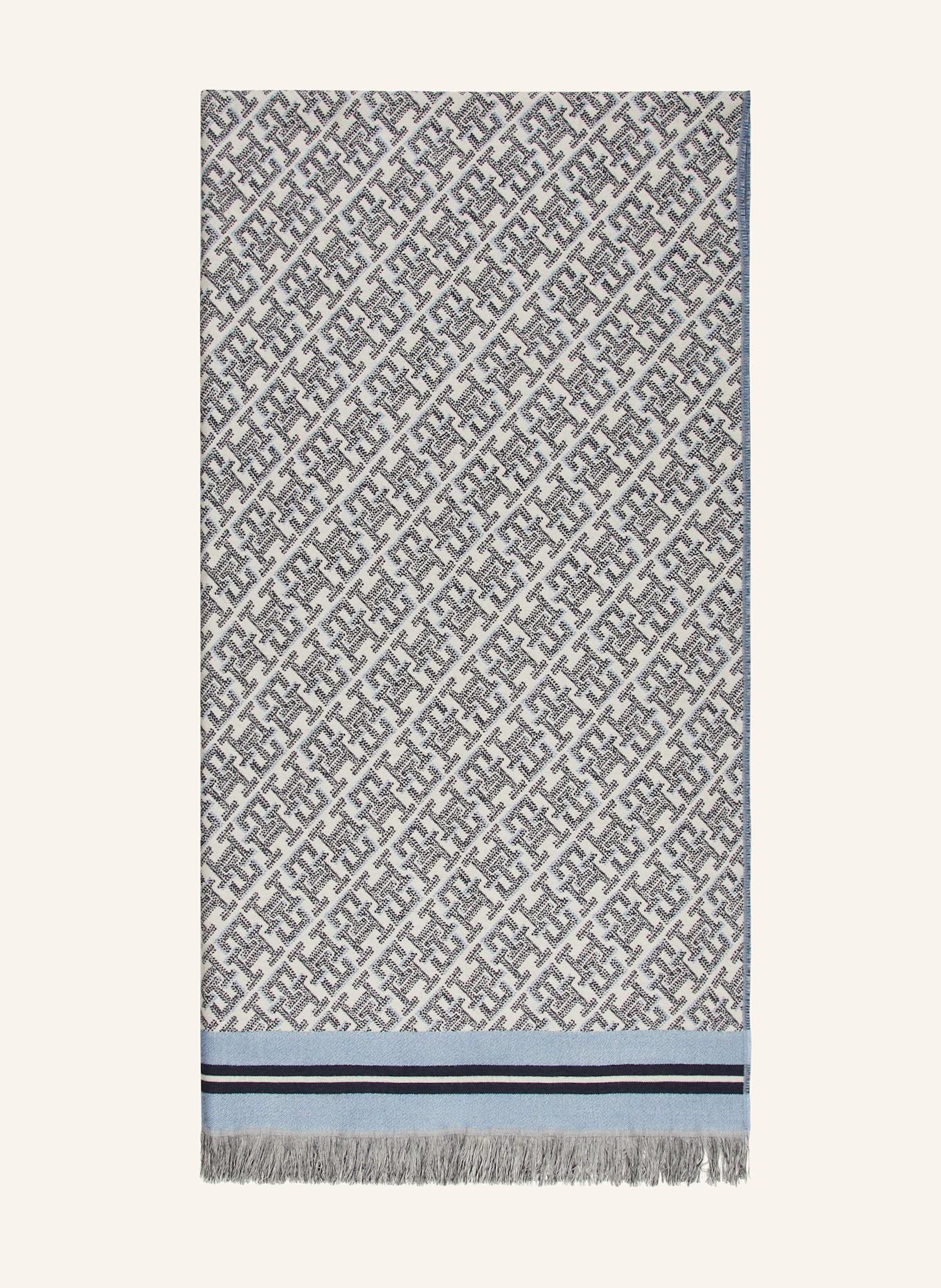 TOMMY HILFIGER écharpe: BLEU CLAIR / BLEU FONCÉ