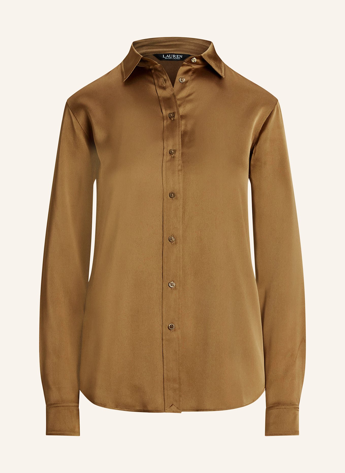 LAUREN RALPH LAUREN Satin shirt blouse, Color: COGNAC (Image 1)