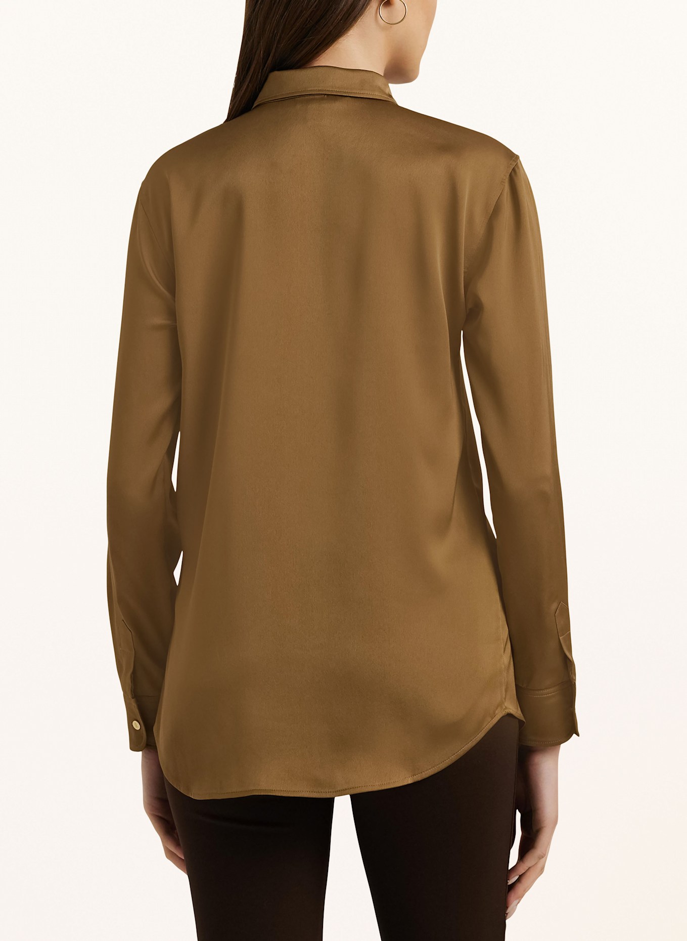 LAUREN RALPH LAUREN Satin shirt blouse, Color: COGNAC (Image 3)