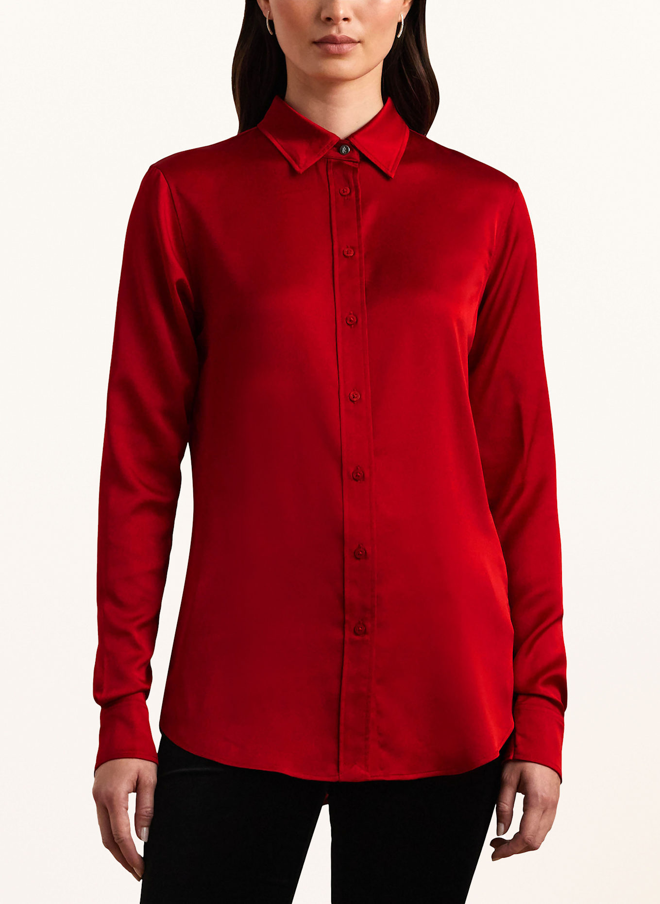 LAUREN RALPH LAUREN Koszula z satyny: CZERWONY