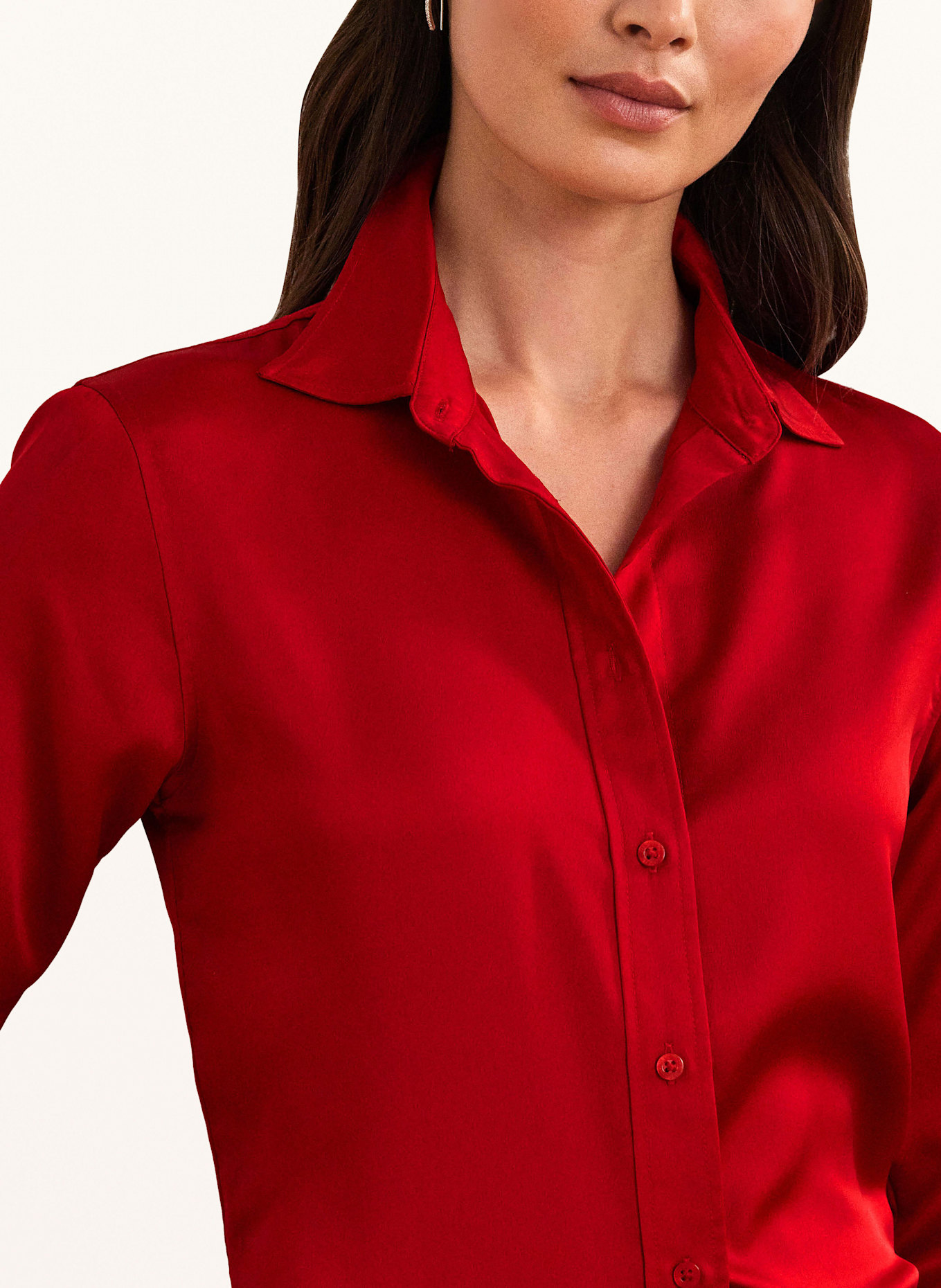 LAUREN RALPH LAUREN Koszula z satyny: CZERWONY