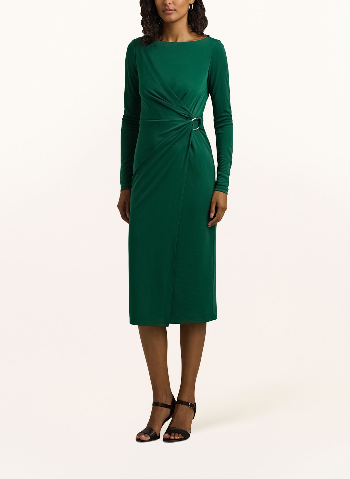 LAUREN RALPH LAUREN Jerseykleid in Wickeloptik, Farbe: DUNKELGRÜN (Bild 2)
