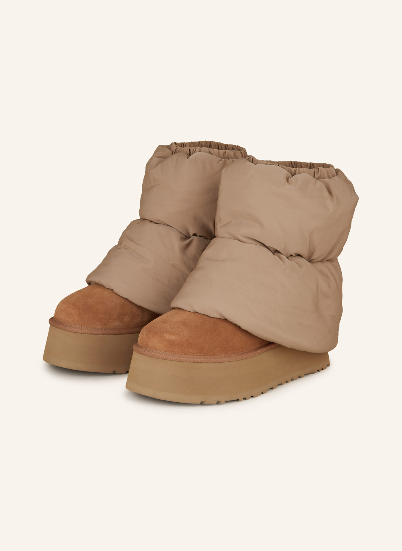 UGG Plateau-Boots CLASSIC MINI DIPPER PUFFER: COGNAC/ BEIGE