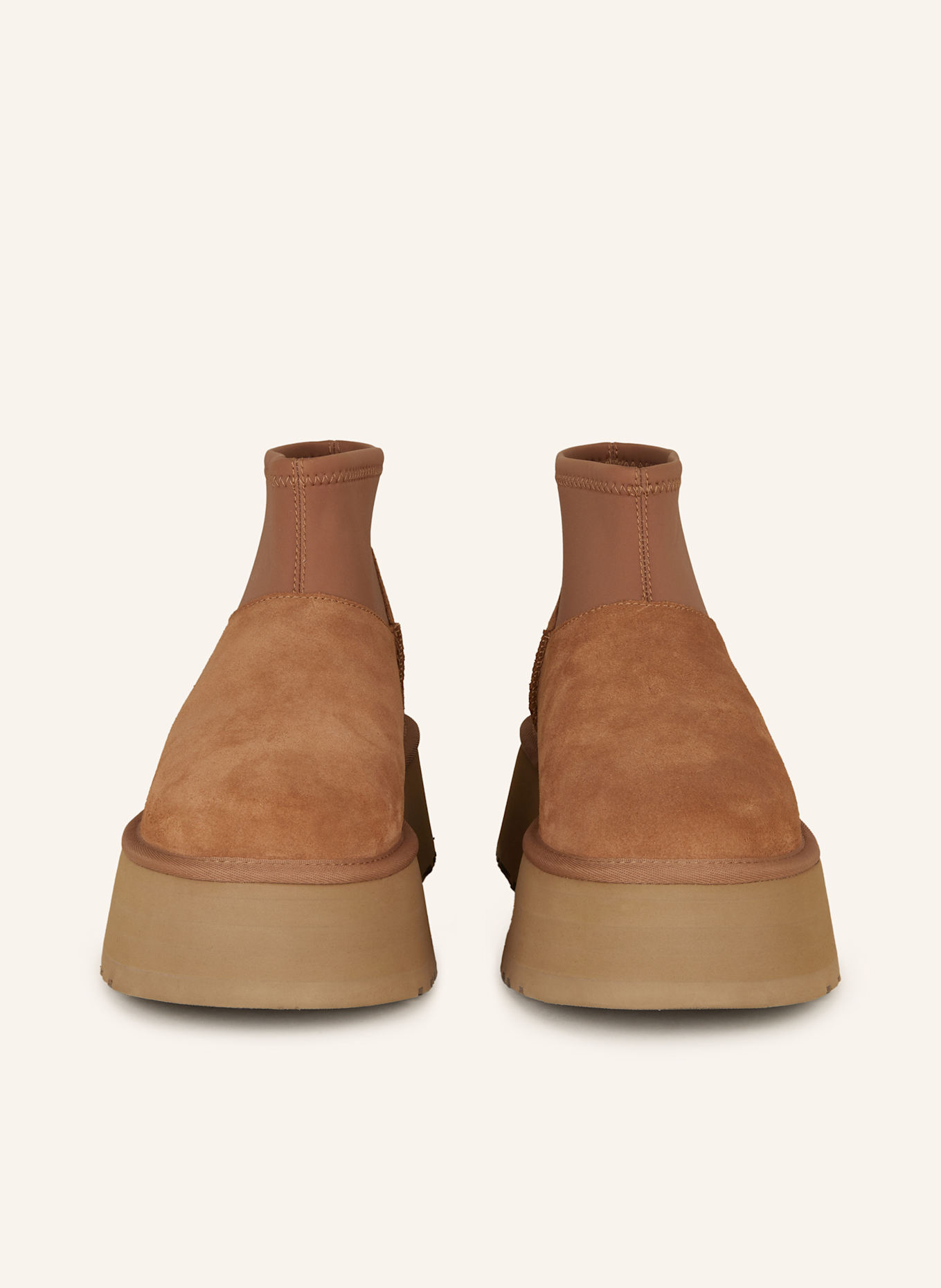 UGG Plateau-Boots CLASSIC MINI DIPPER PUFFER: COGNAC/ BEIGE