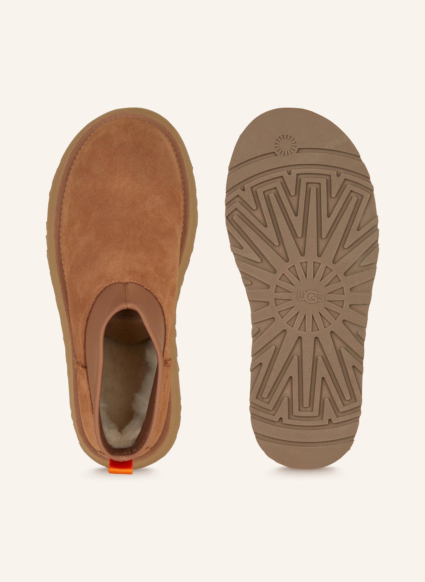 UGG Plateau-Boots CLASSIC MINI DIPPER PUFFER: COGNAC/ BEIGE