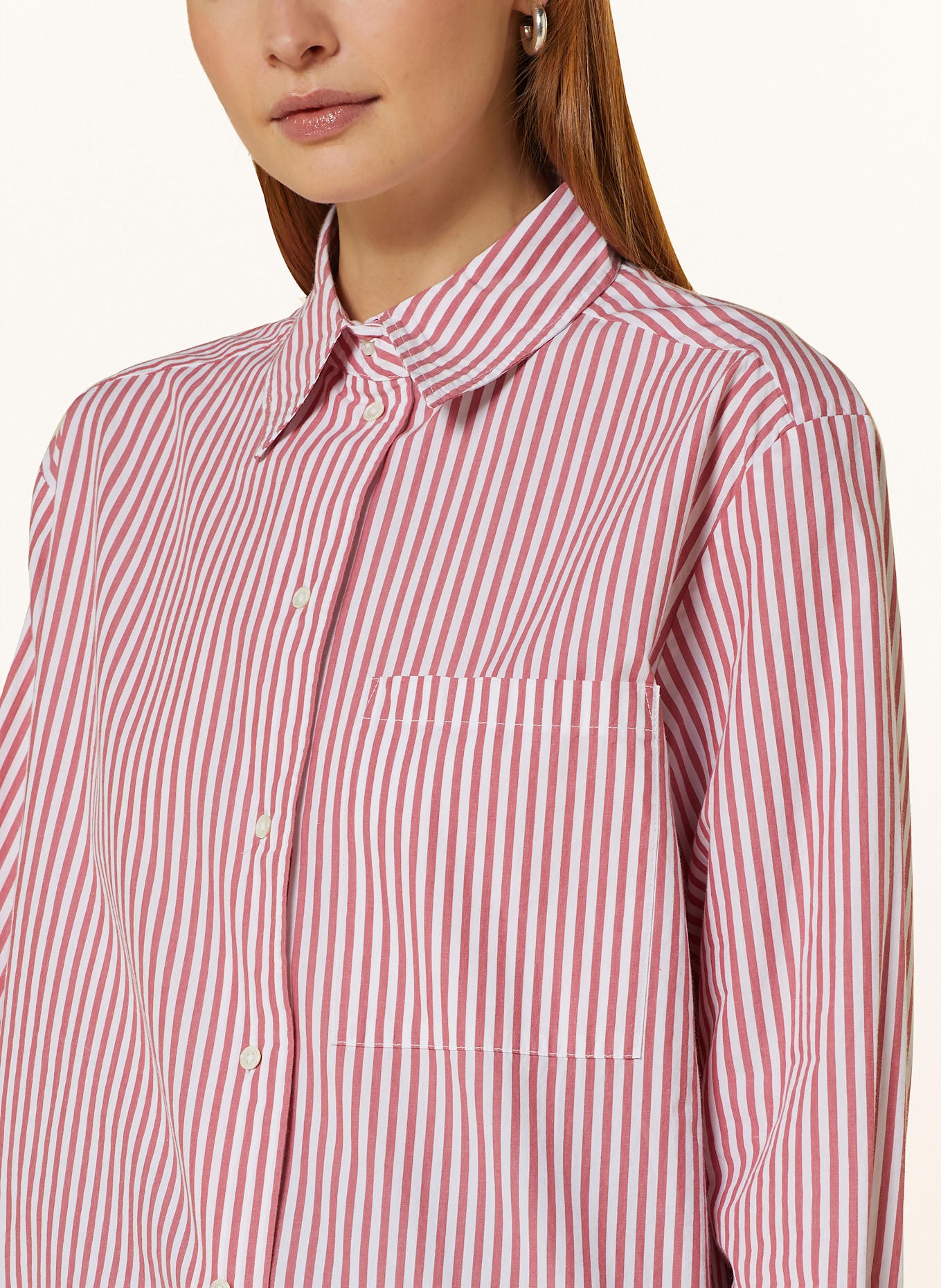 Marc O'Polo Hemdbluse: WEISS / HELLROT