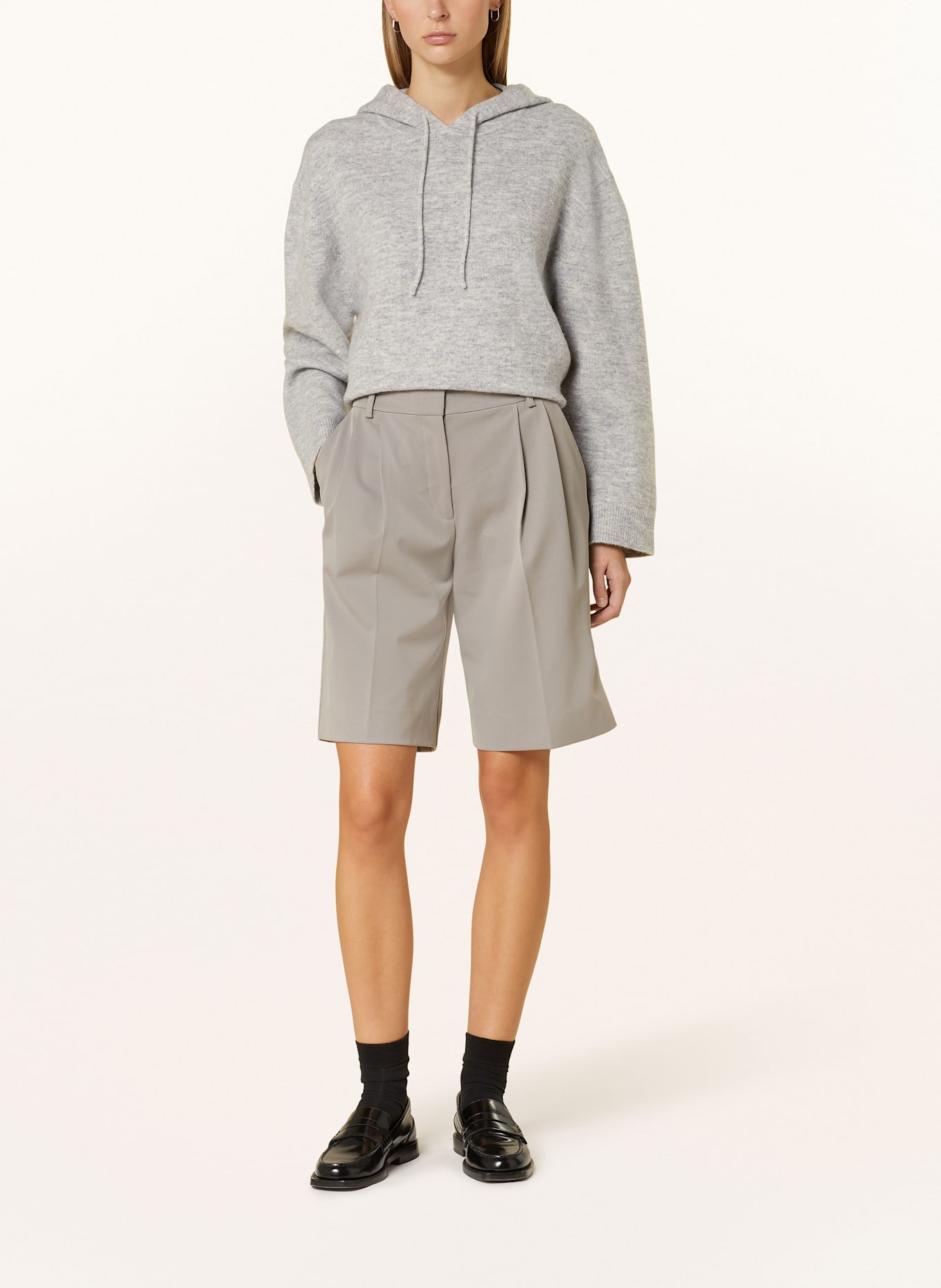 Marc O'Polo Strick-Hoodie: GRAU