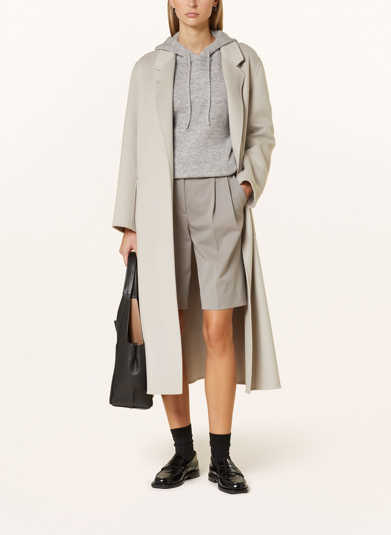 Marc O'Polo Strick-Hoodie: GRAU