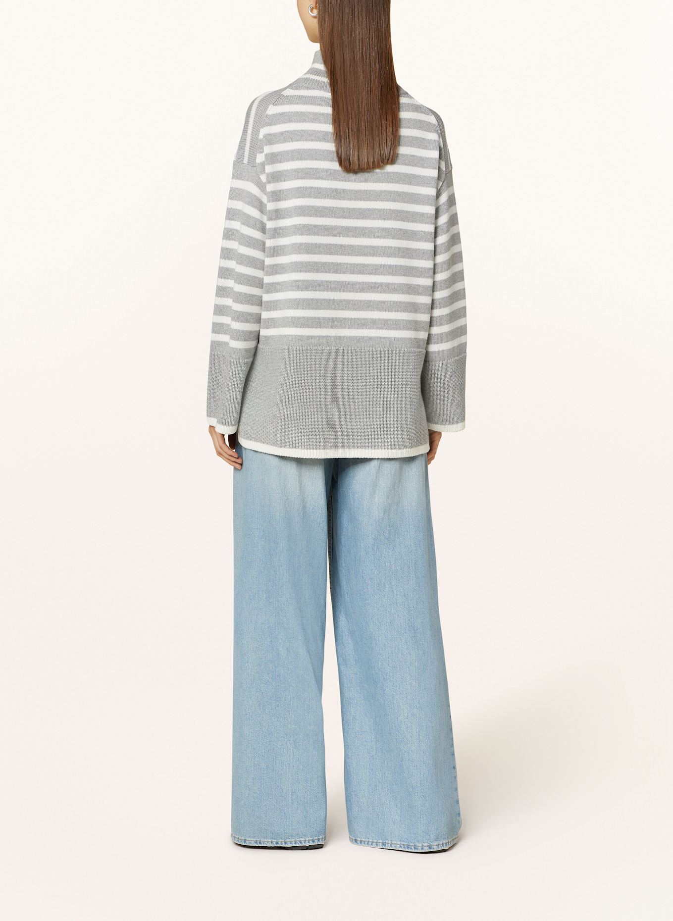 Marc O'Polo Pullover: HELLGRAU / WEISS